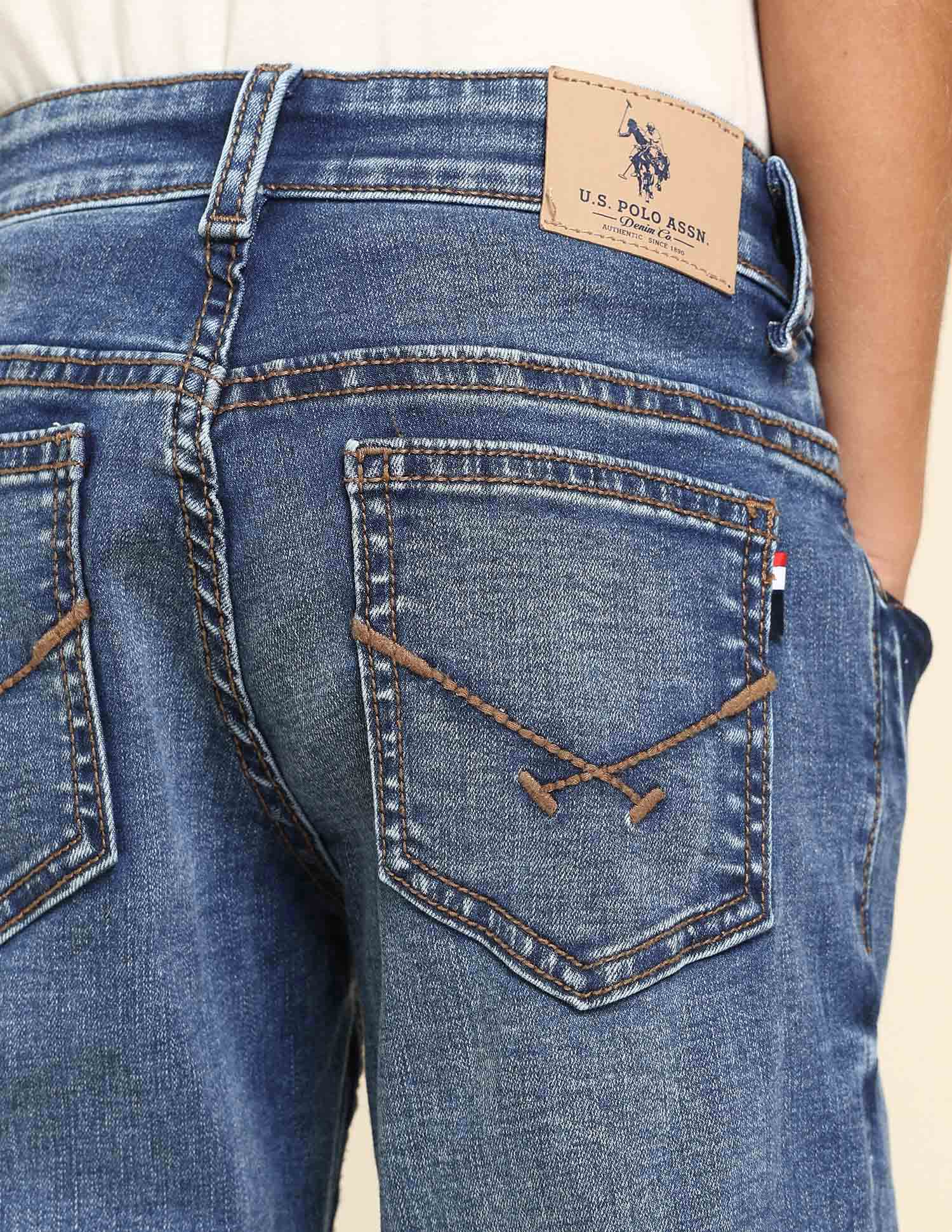 Boys Relaxed Fit Blue Jeans Blue - U.S. POLO ASSN. | Large