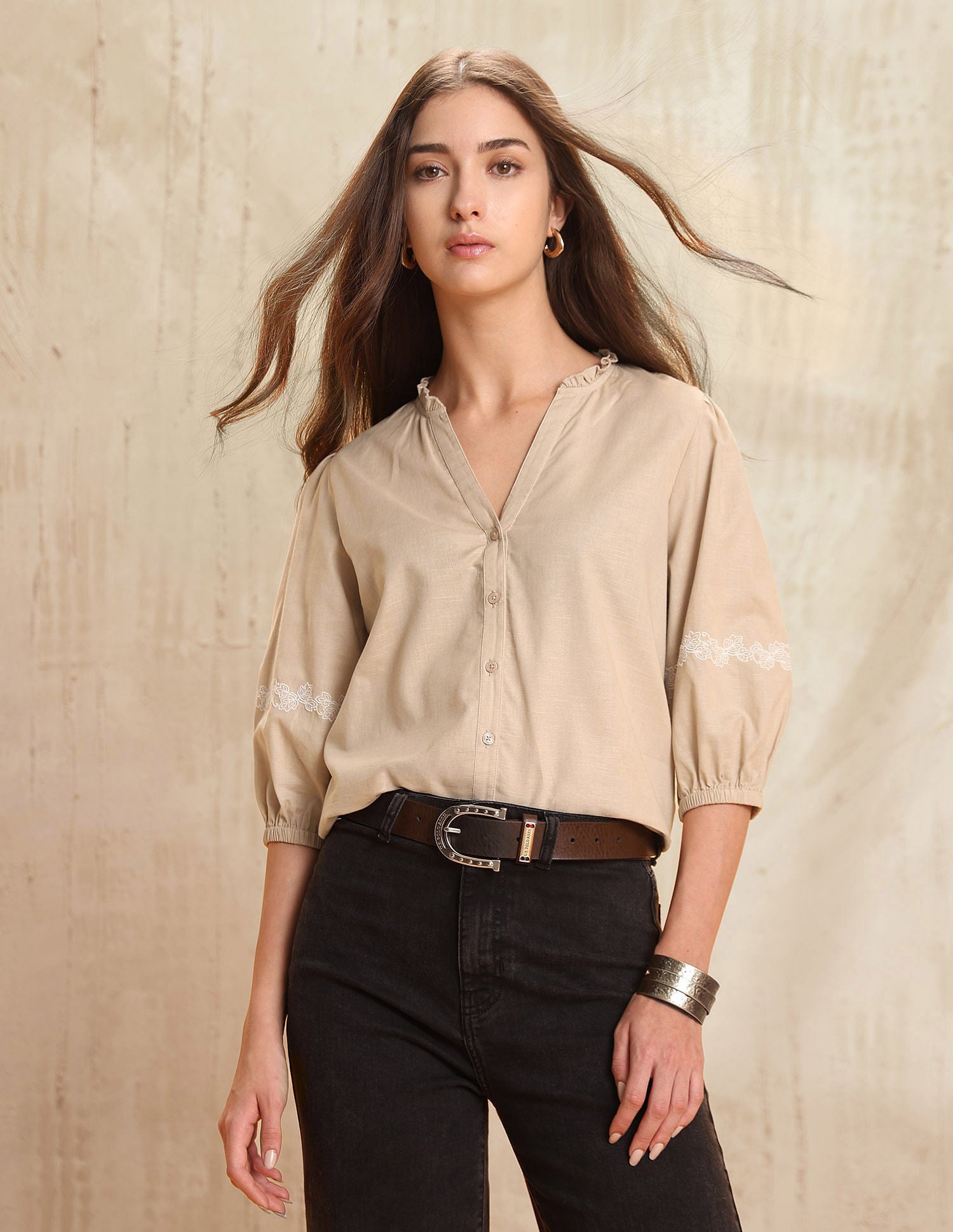 Solid Regular Fit Top Beige - U.S. POLO ASSN. | Large