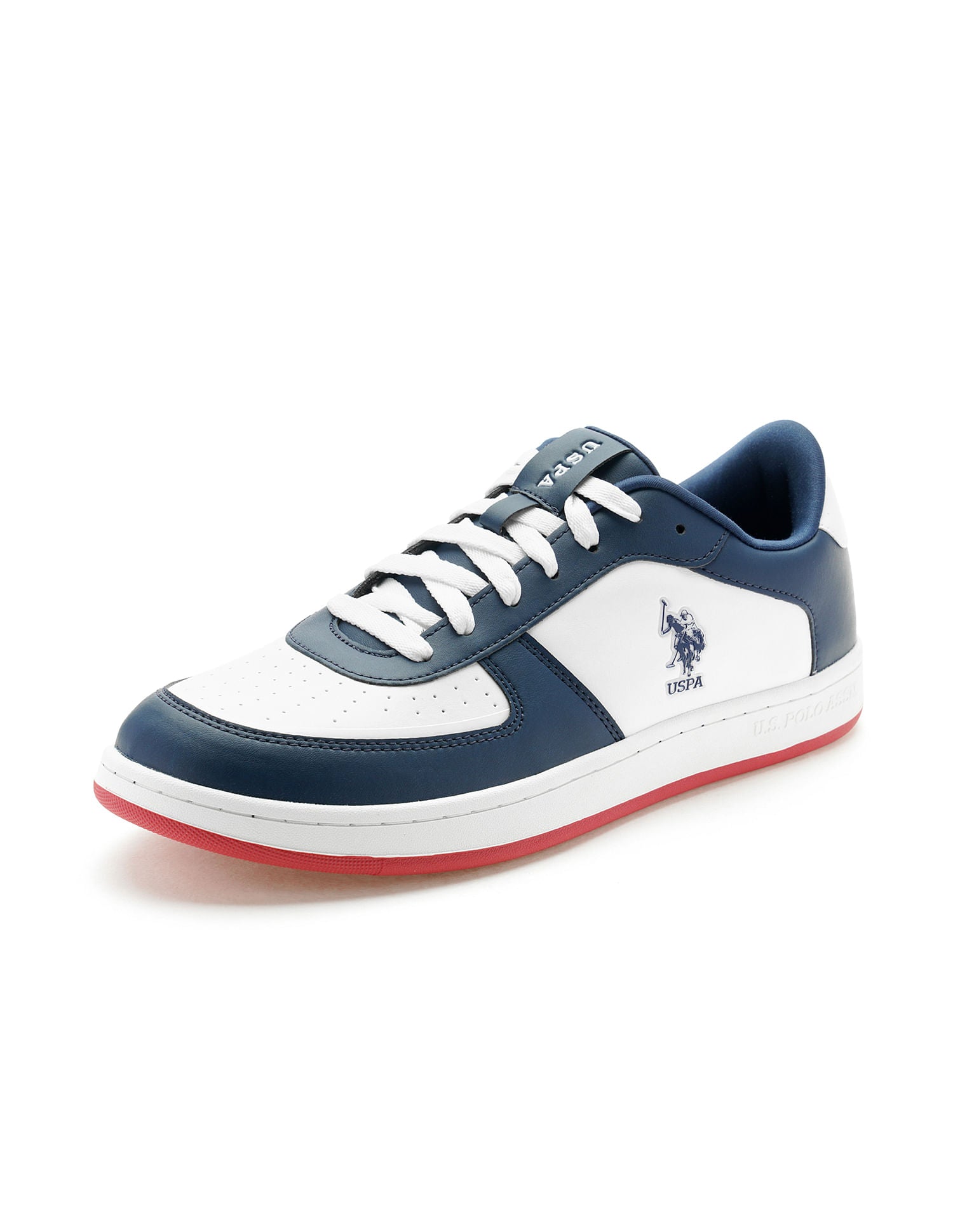 Men Rein 2.0 Dk. Blue Retro Court Sneakers Navy and White - U.S. POLO ASSN. | Large