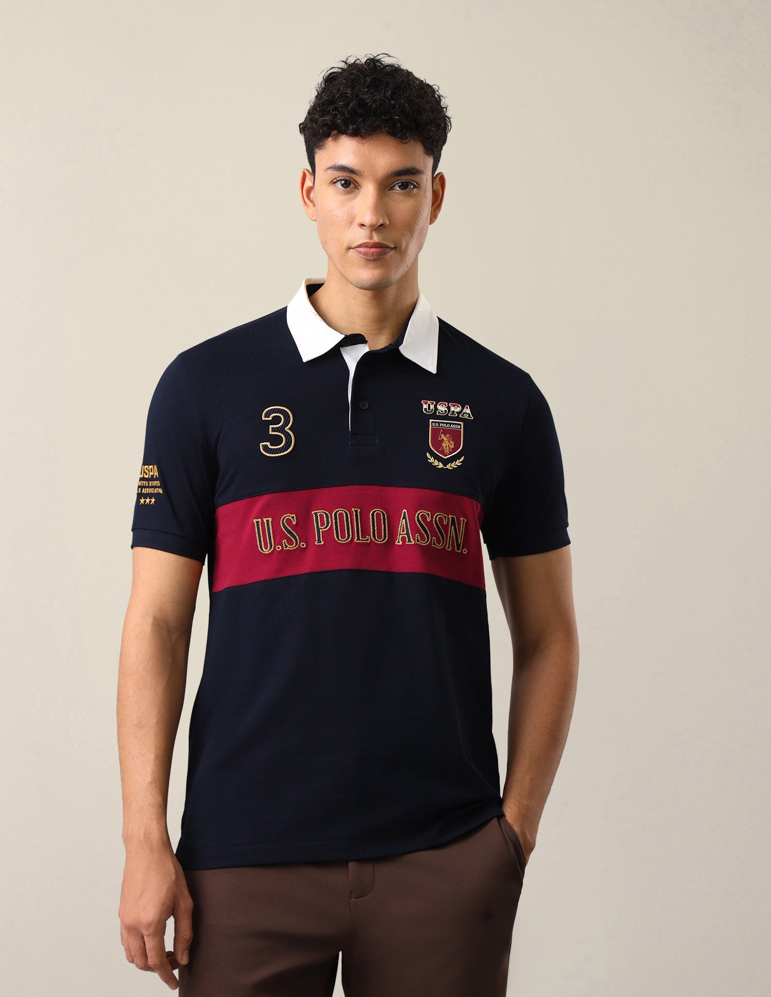Brand Embroidered Slim Fit Polo Shirt Navy - U.S. Polo Assn. India | Large