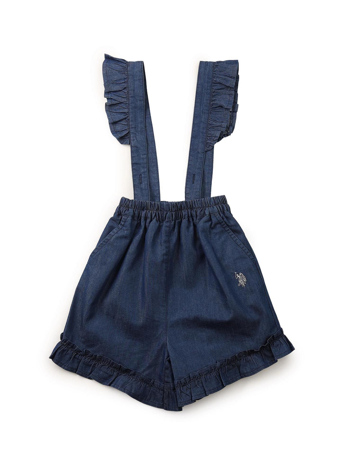 Girls Denim Dungaree Dress Indigo - U.S. POLO ASSN. | Large
