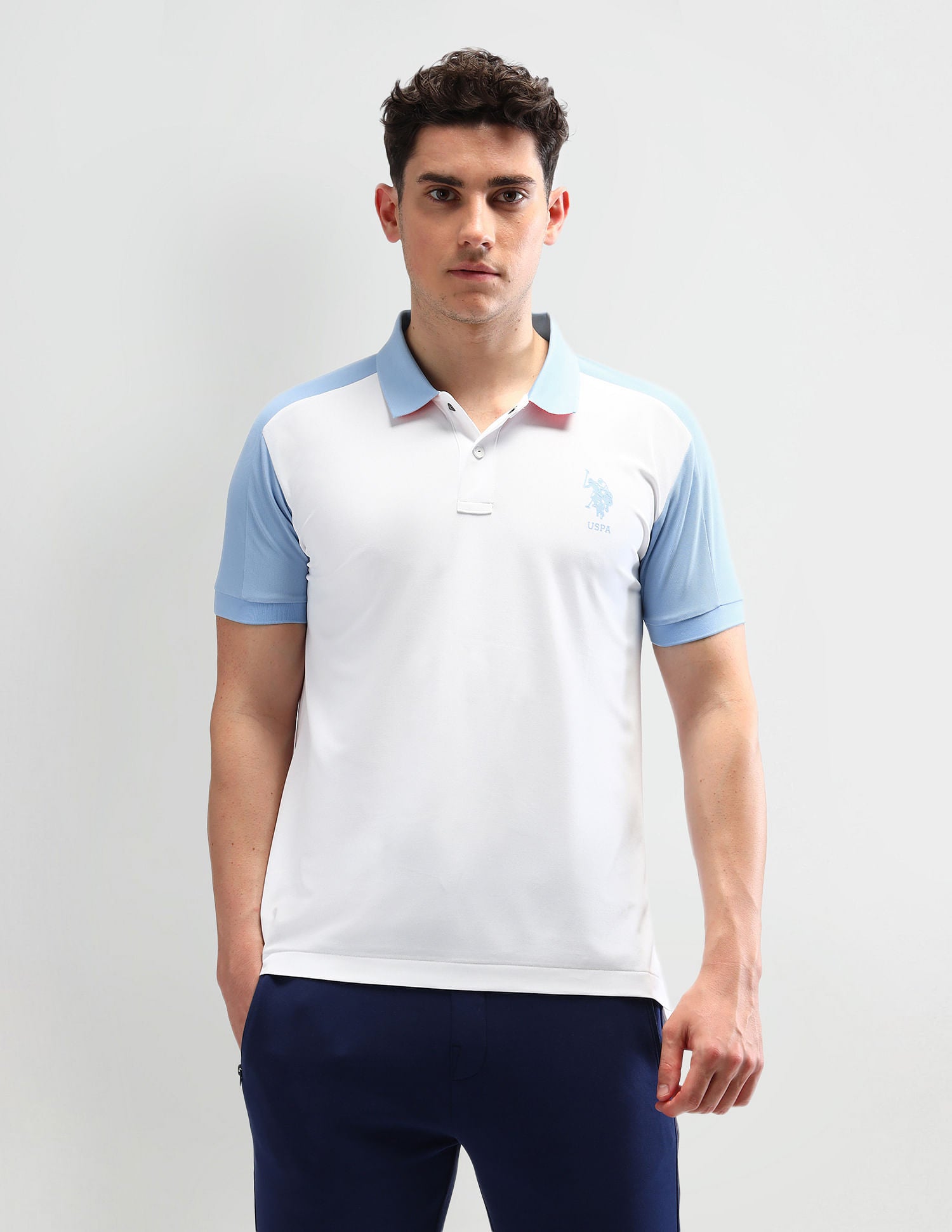 Slim Fit Solid Polo Shirt White - U.S. Polo Assn. India | Large