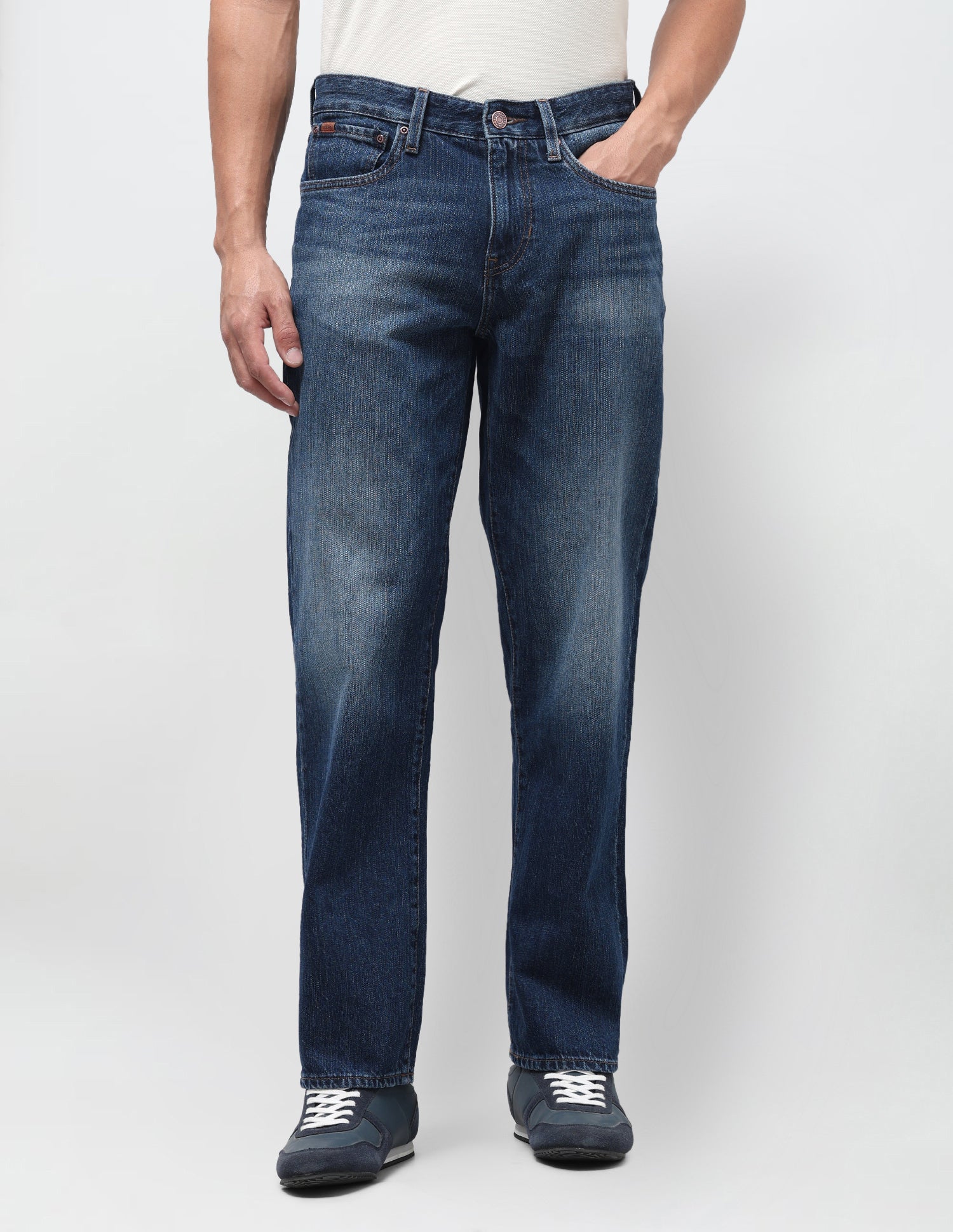 Shawn Relaxed Fit Blue Jeans Tinted Blue - U.S. Polo Assn. India | Large