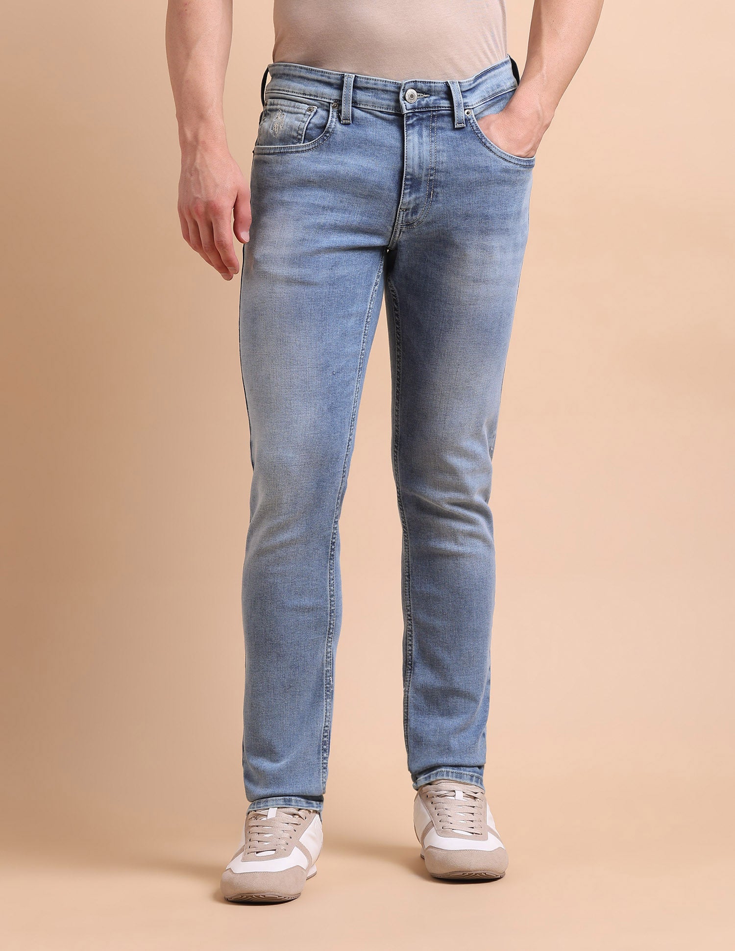 Brandon Slim Tapered Fit Blue Jeans Light Blue - U.S. POLO ASSN. | Large