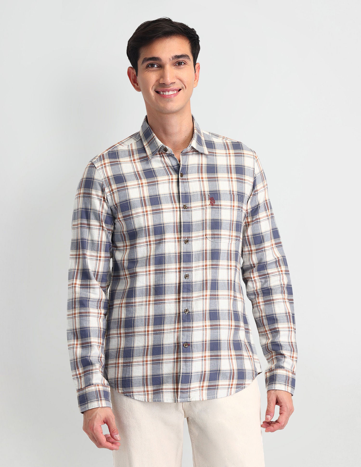 Tartan Check Regular Fit Shirt Brown - U.S. Polo Assn. India | Large