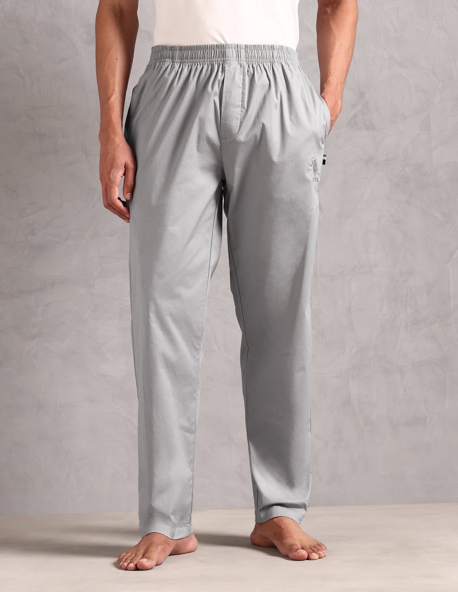 Relaxed Fit Solid LP003 Lounge Pants - Pack Of 1 Ultimate Gray - U.S. Polo Assn. India | Large