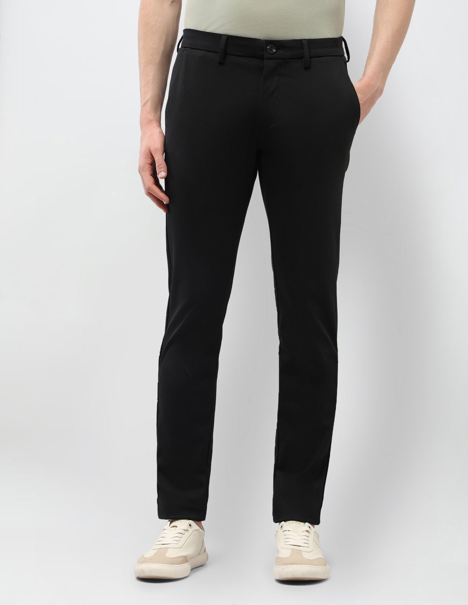 Austin Slim Fit Satin Trousers Black - U.S. Polo Assn. India | Large