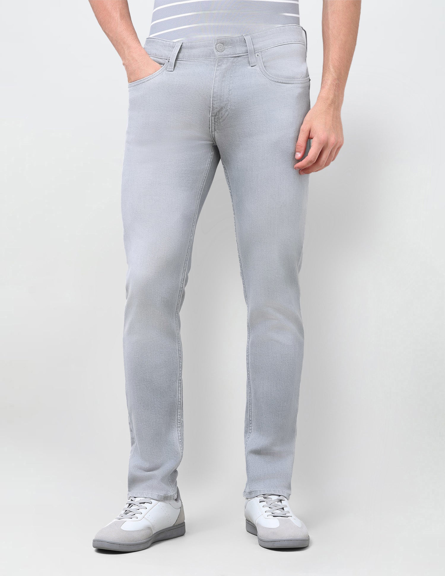 Brandon Slim-Tapered Fit Grey Jeans Washed Grey - U.S. Polo Assn. India | Large