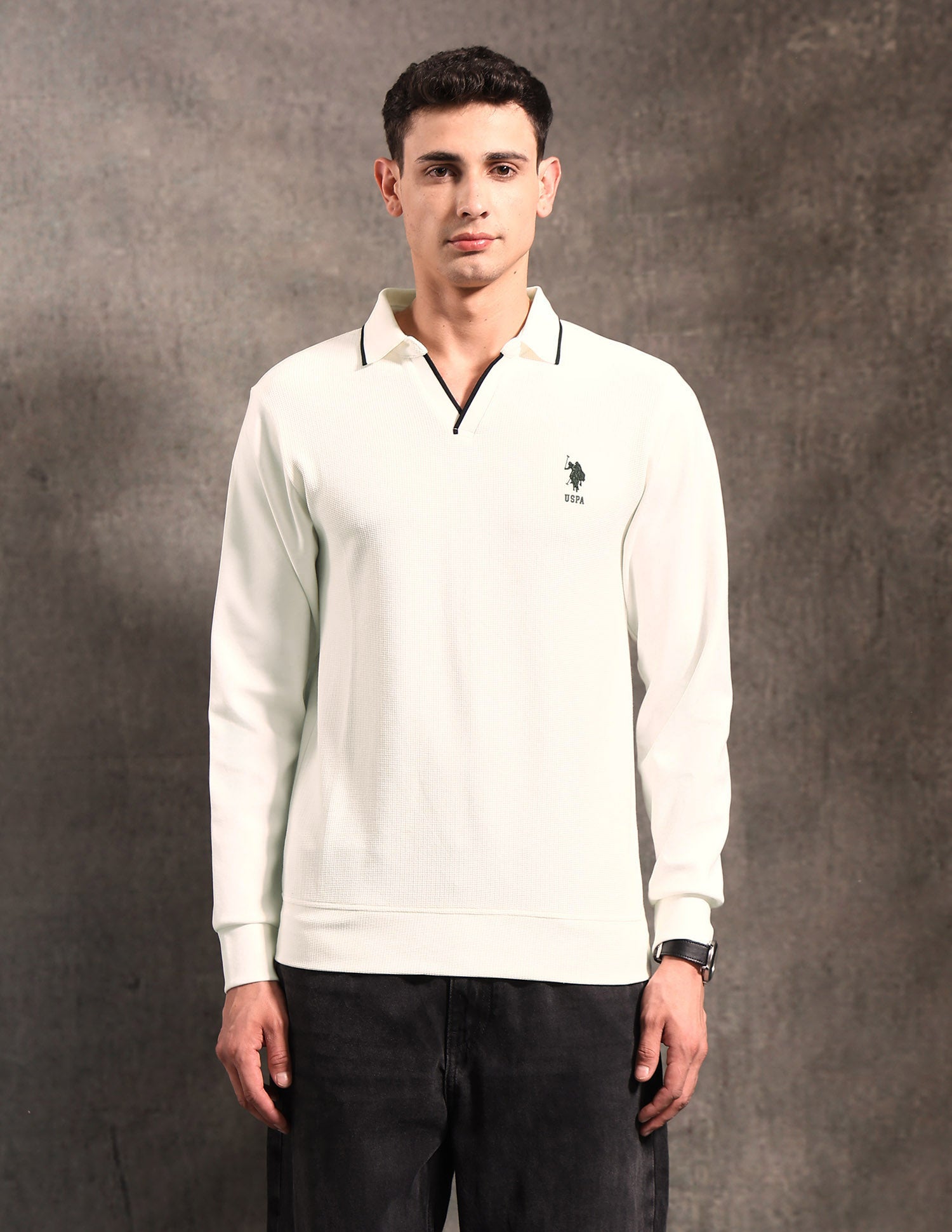 Muscle Fit Black & Gold Polo Shirt Ivory - U.S. Polo Assn. India | Large