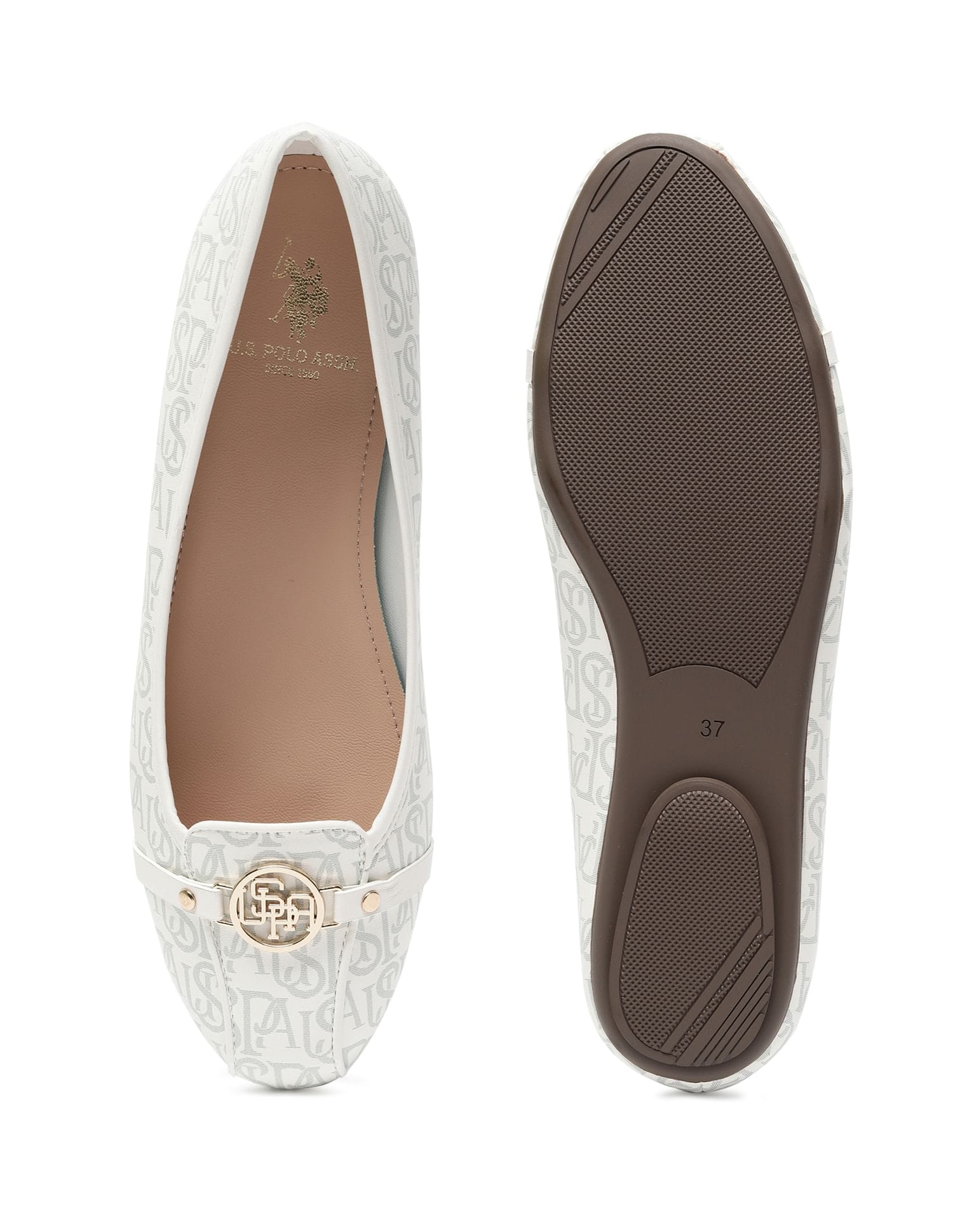 Brand Print Alina 2.0 Ballerinas White - U.S. Polo Assn. India | Large