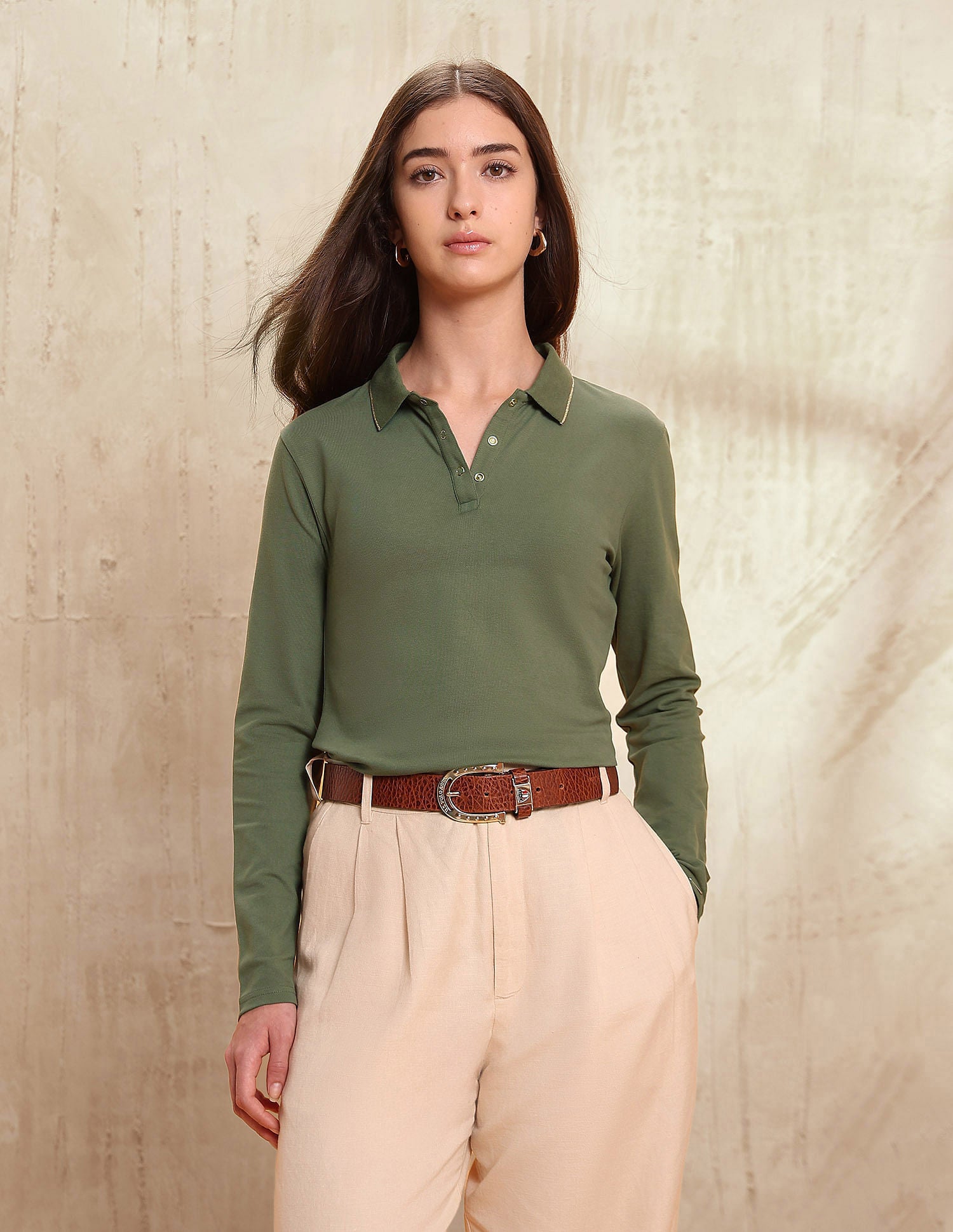 Regular Fit Solid Polo Shirt Light Olive - U.S. POLO ASSN. | Large