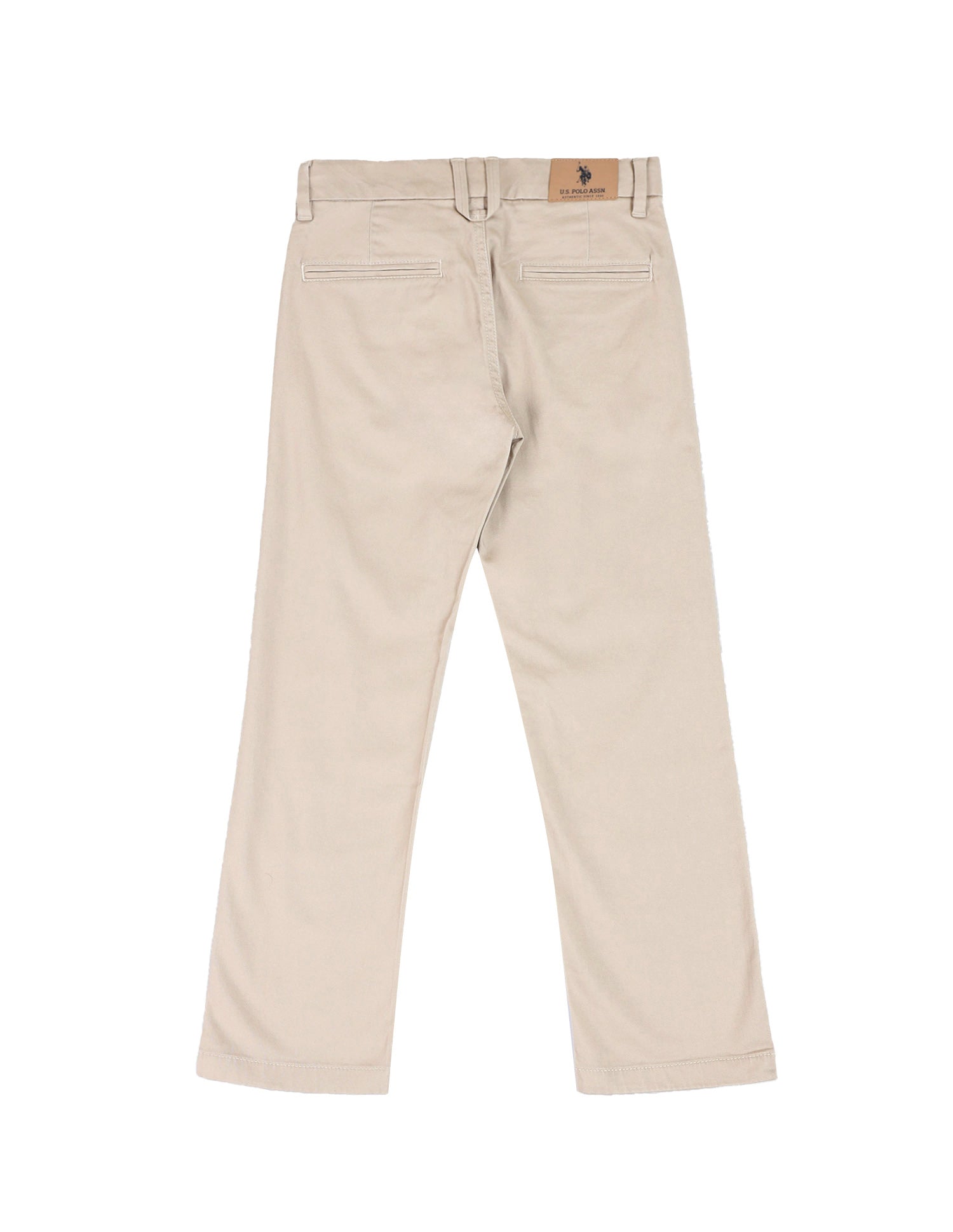 Boys Solid Mid Rise Trousers Beige - U.S. Polo Assn. India | Large