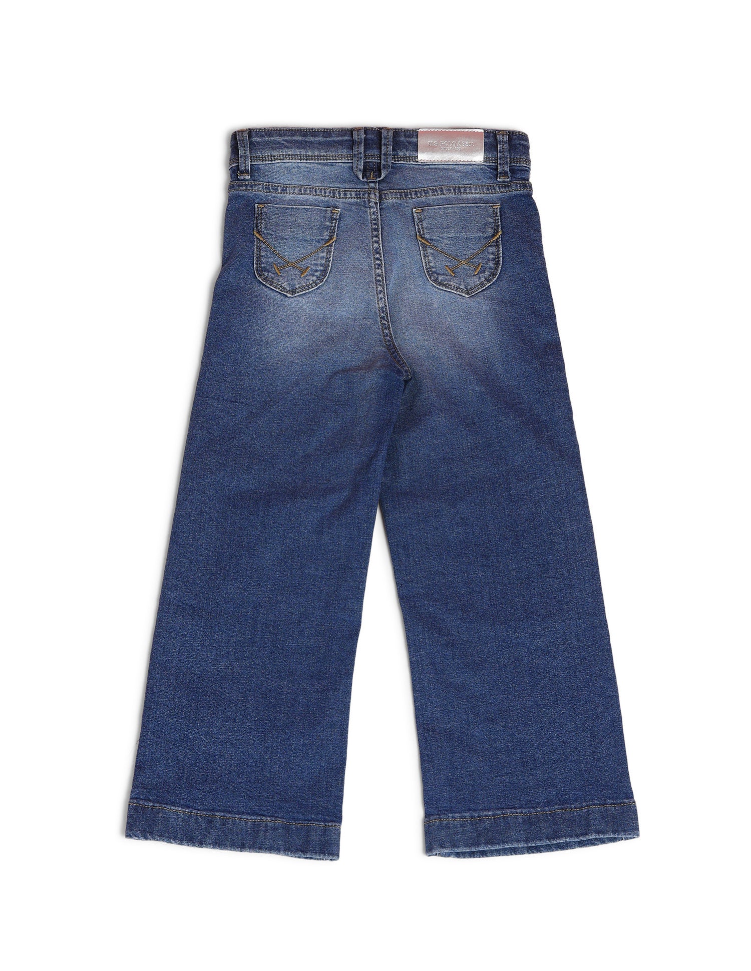 Girls Mid Rise Flared Fit Jeans Blue - U.S. POLO ASSN. | Large