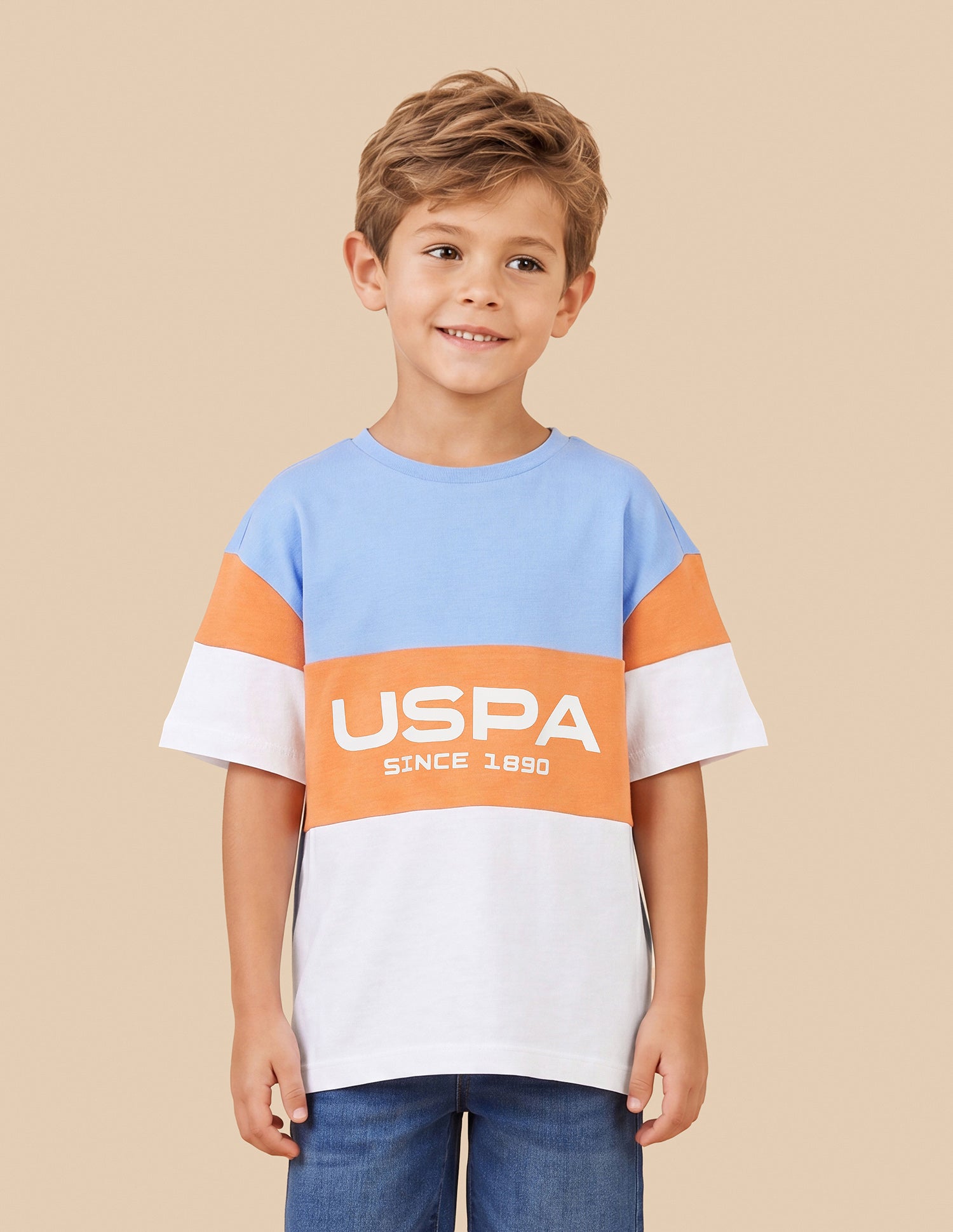 Colour Blocked Oversized Fit T-Shirt Off White - U.S. Polo Assn. India | Large