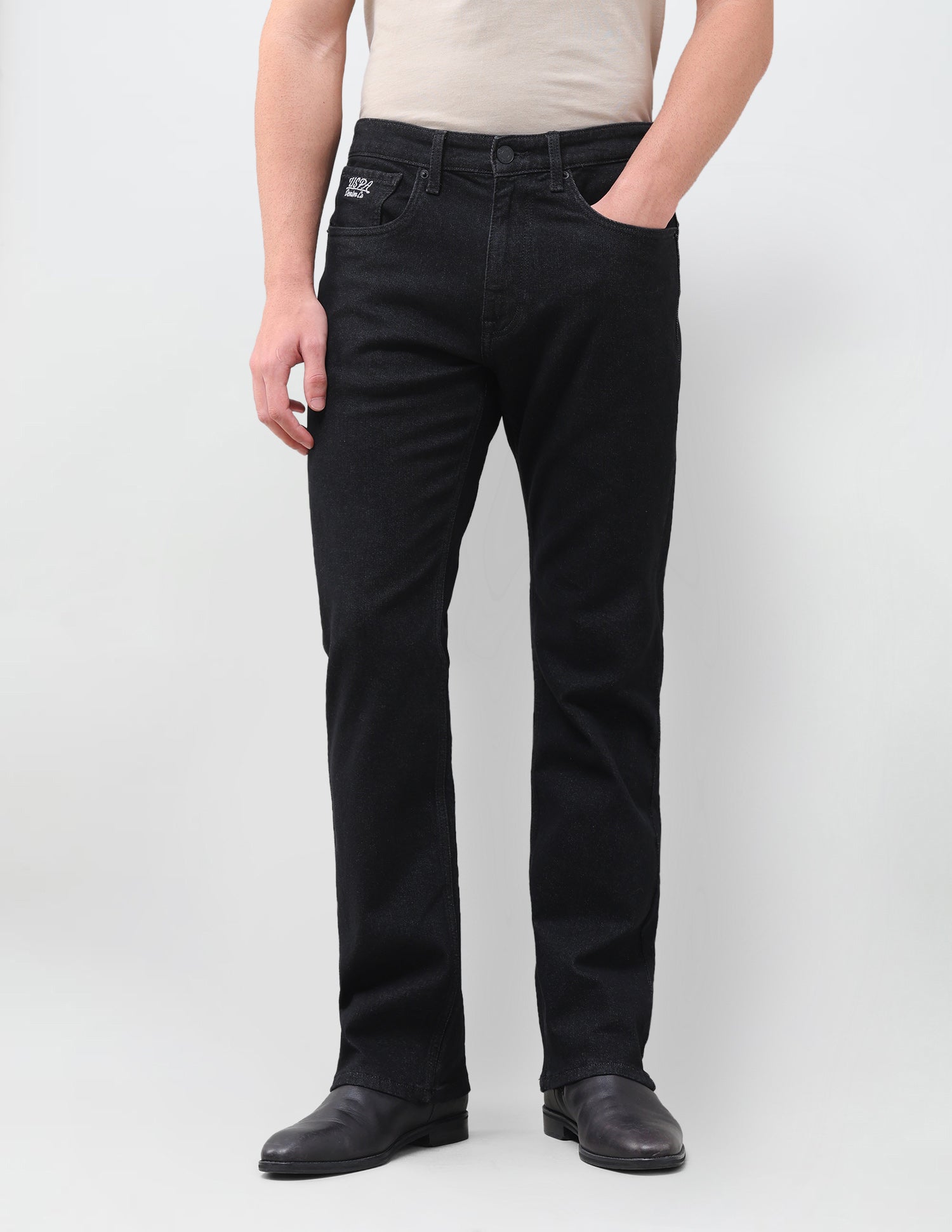 Connor Bootcut Fit Black Jeans Black - U.S. Polo Assn. India | Large