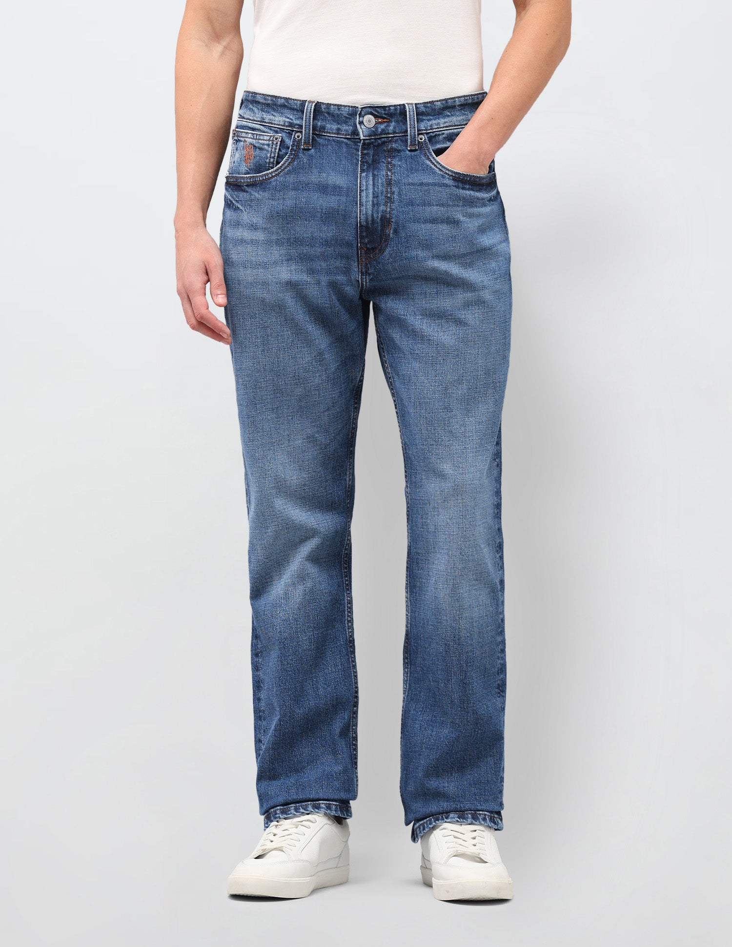 Connor Bootcut Fit Blue Jeans Mid Blue - U.S. Polo Assn. India | Large