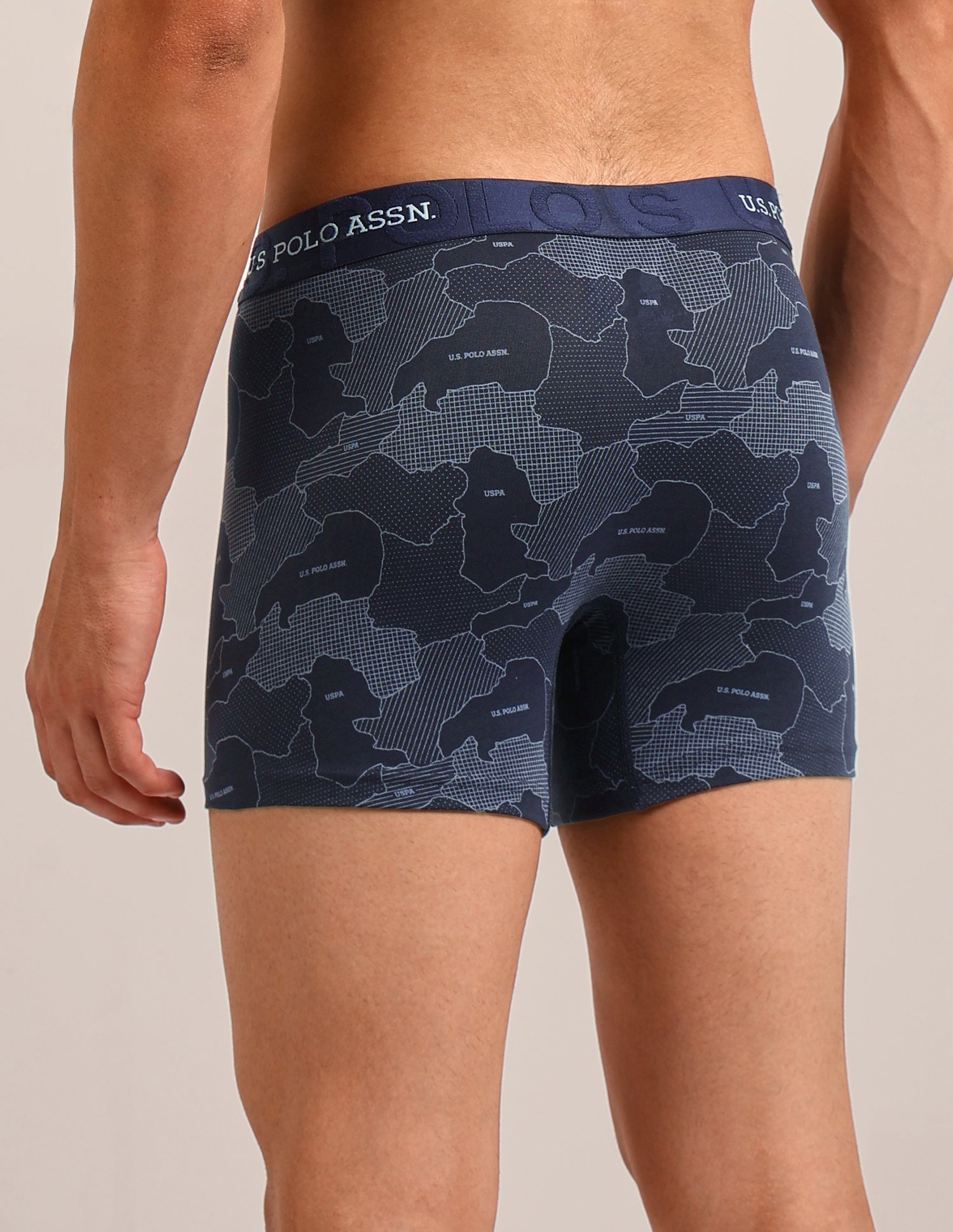 Printed Cotton Stretch Essential OET22 Long Trunk - Pack Of 2 Oceana/Bracken - U.S. Polo Assn. India | Large