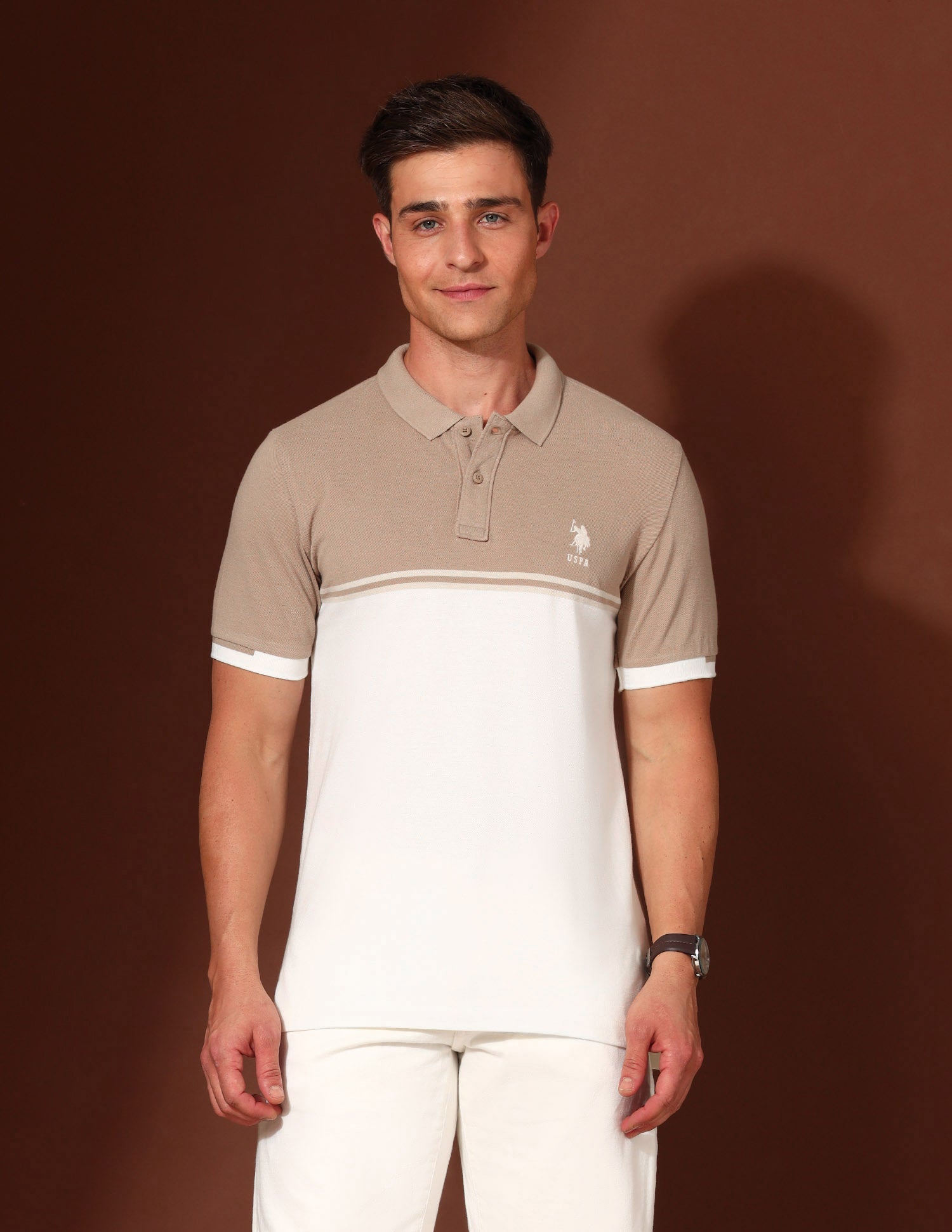 Pure Cotton Working Holiday Polo Shirt Beige - U.S. Polo Assn. India | Large