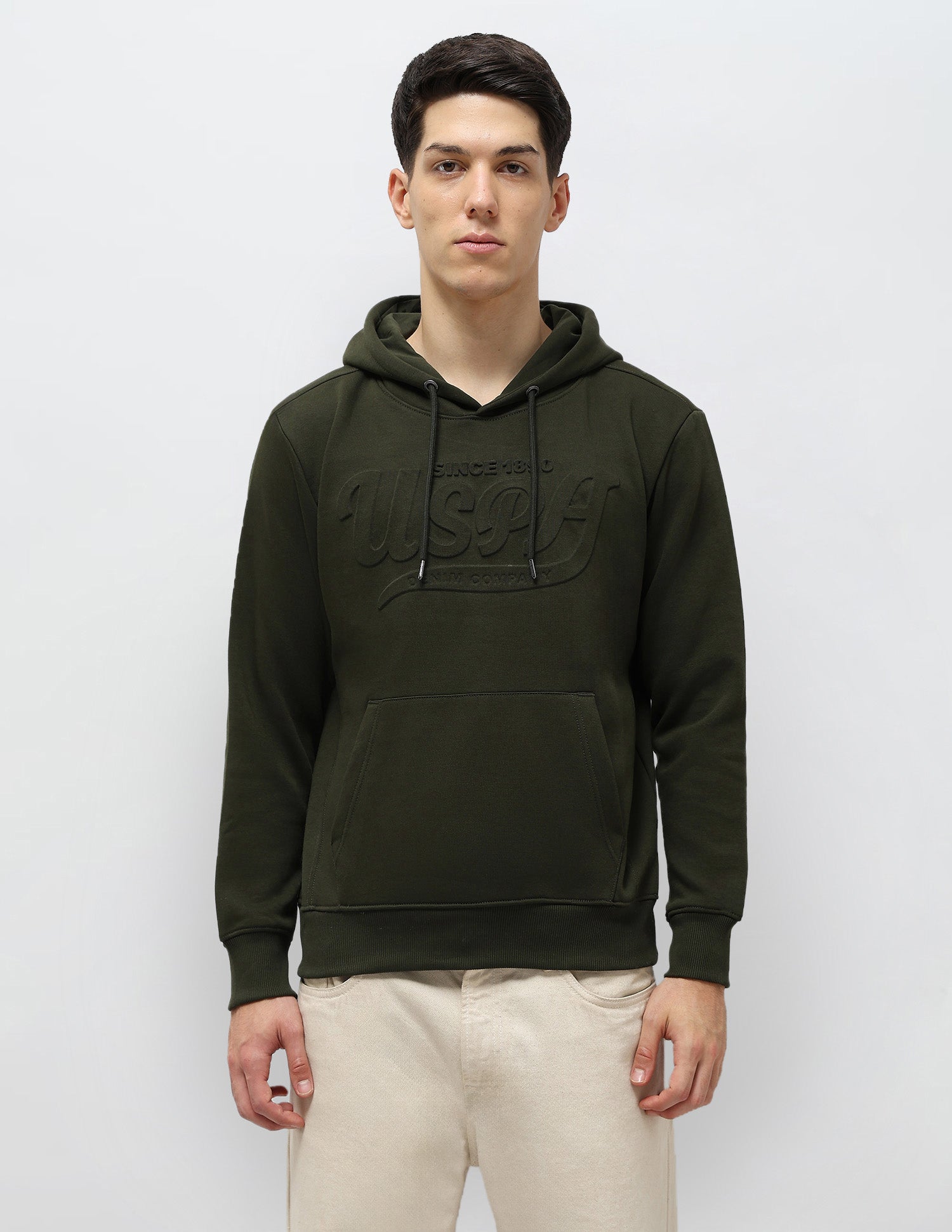 Brand Embossed Regular Fit Sweatshirt Olive - U.S. POLO ASSN. | Large