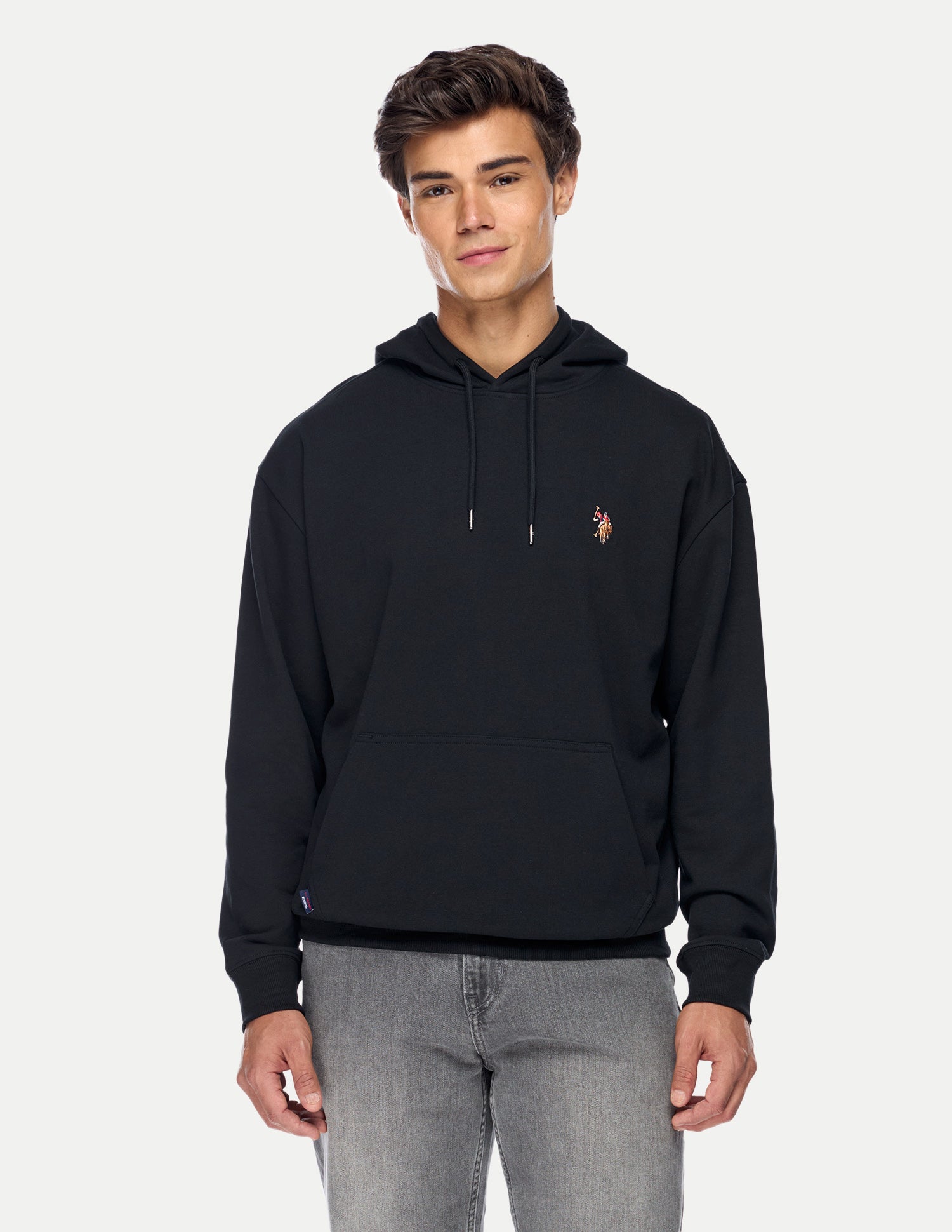 Solid Relaxed Fit Sweatshirt Black - U.S. Polo Assn. India | Large