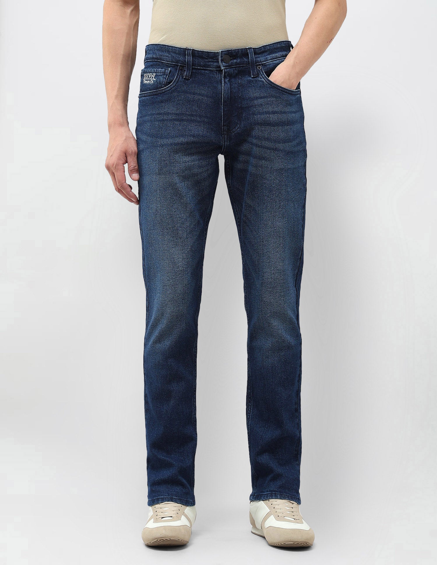 Brandon Slim Tapered Fit Blue Jeans Dark Blue - U.S. Polo Assn. India | Large