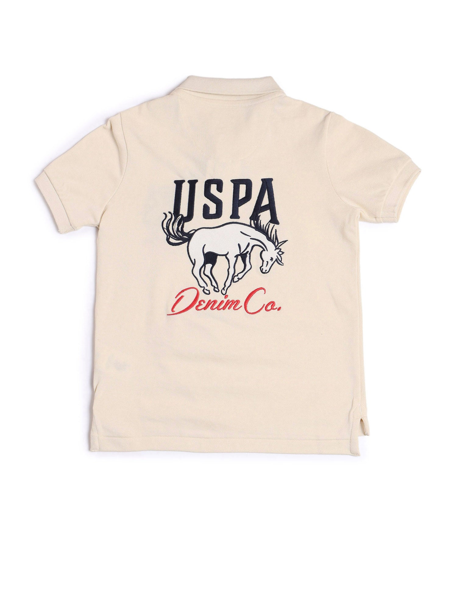 Boys Brand Printed Regular Fit Polo Shirt Beige - U.S. POLO ASSN. | Large