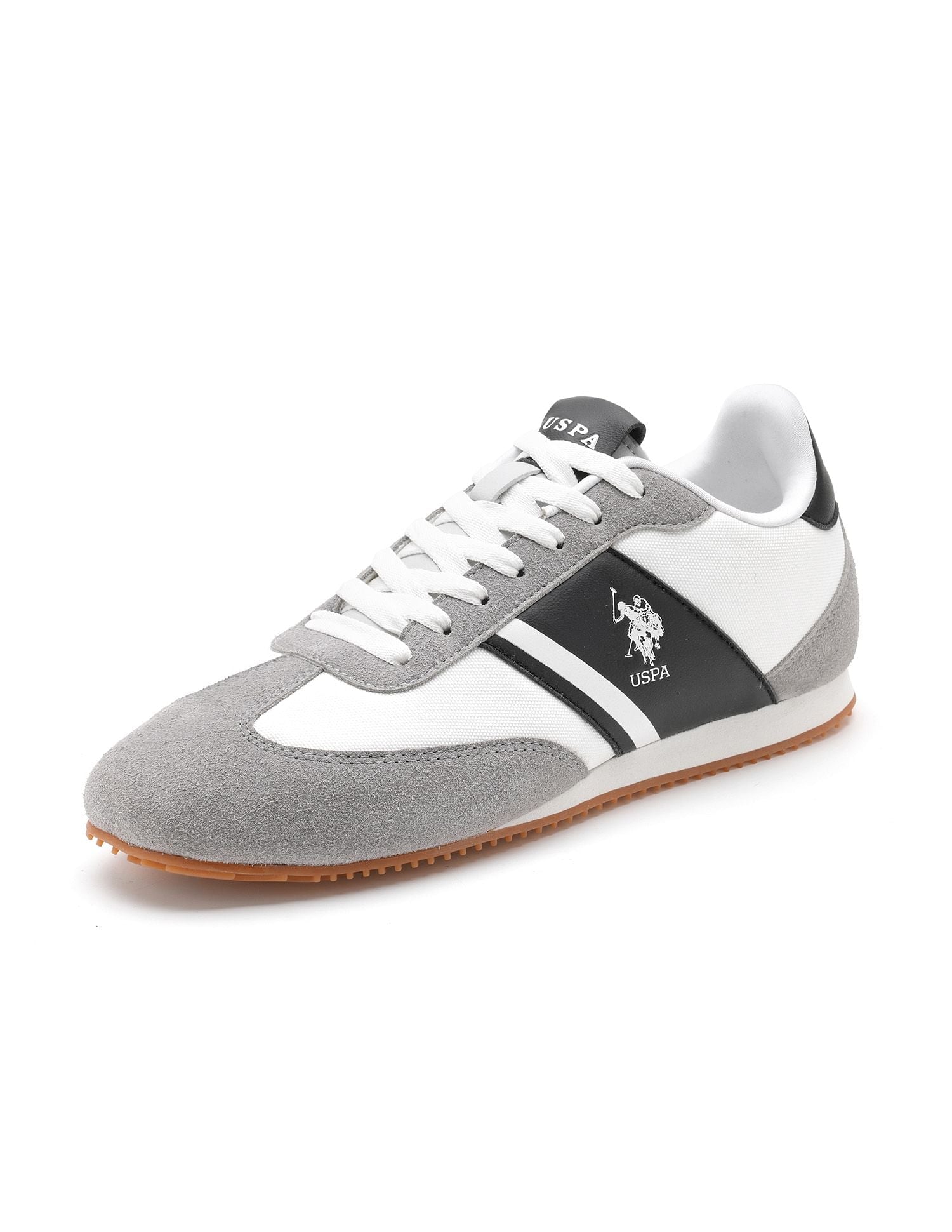 Men Vadler Suede Colourblocked Sneakers White - U.S. Polo Assn. India | Large