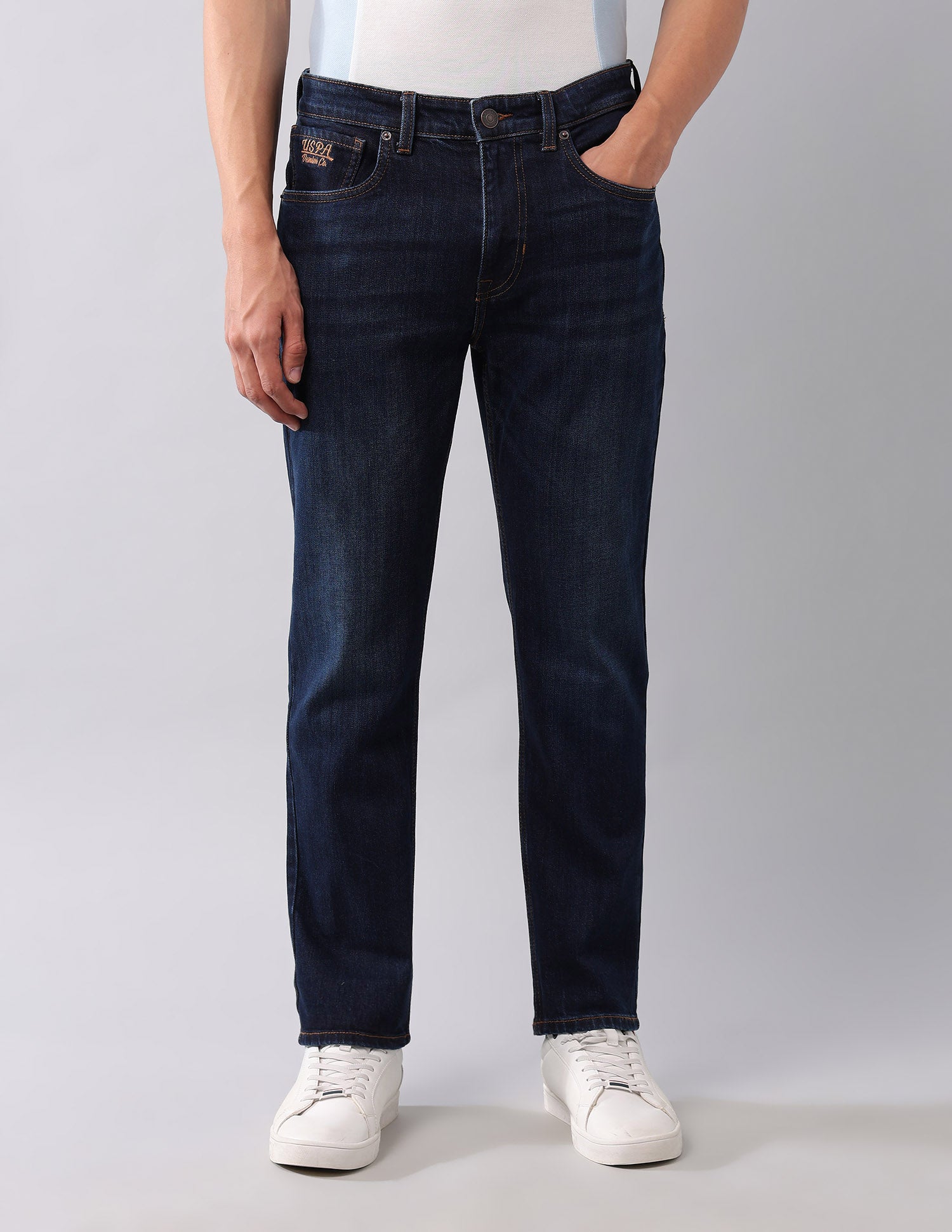 Cole Comfort Cropped Fit Blue Jeans Dark Blue - U.S. Polo Assn. India | Large