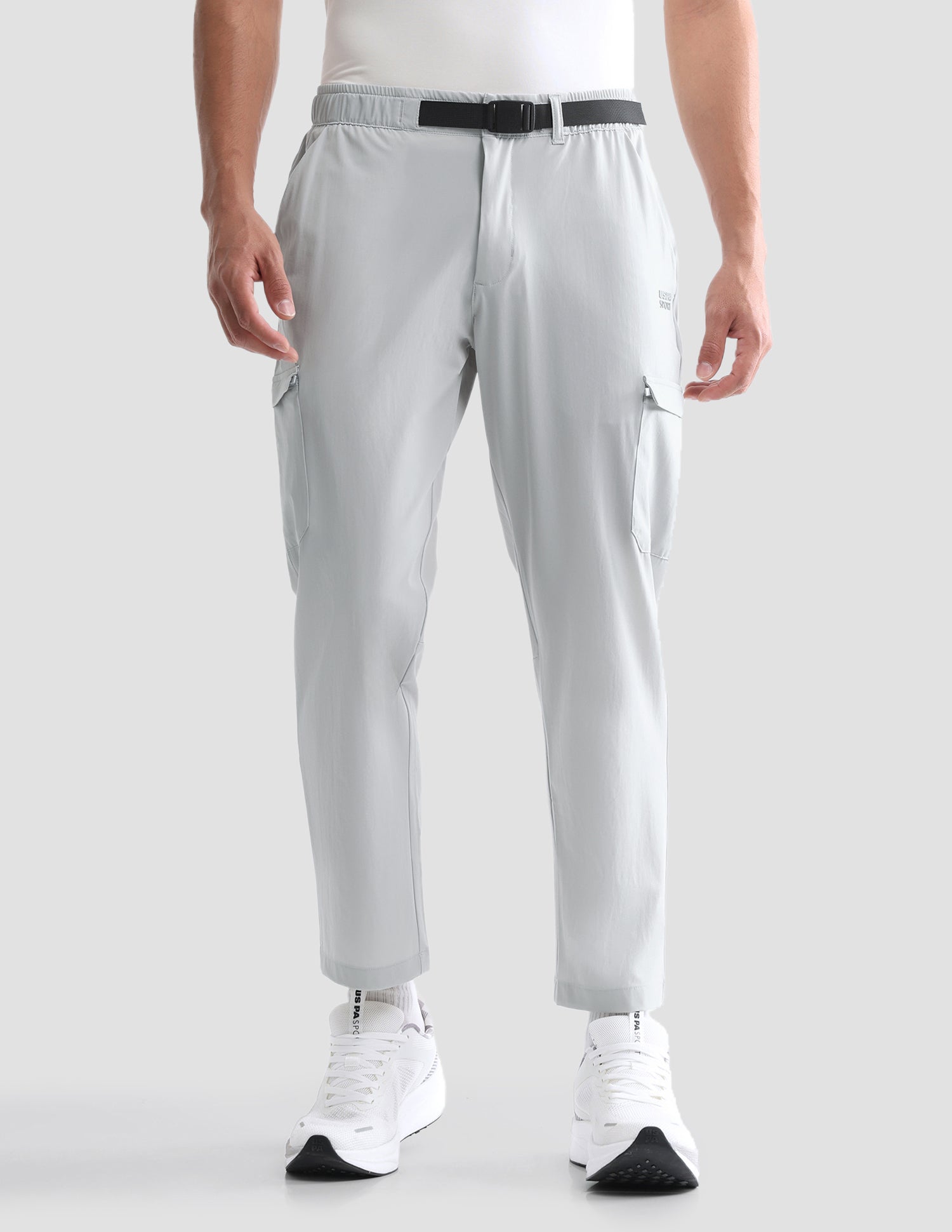 Solid Active Cargo Track Pants Grey - U.S. Polo Assn. India | Large