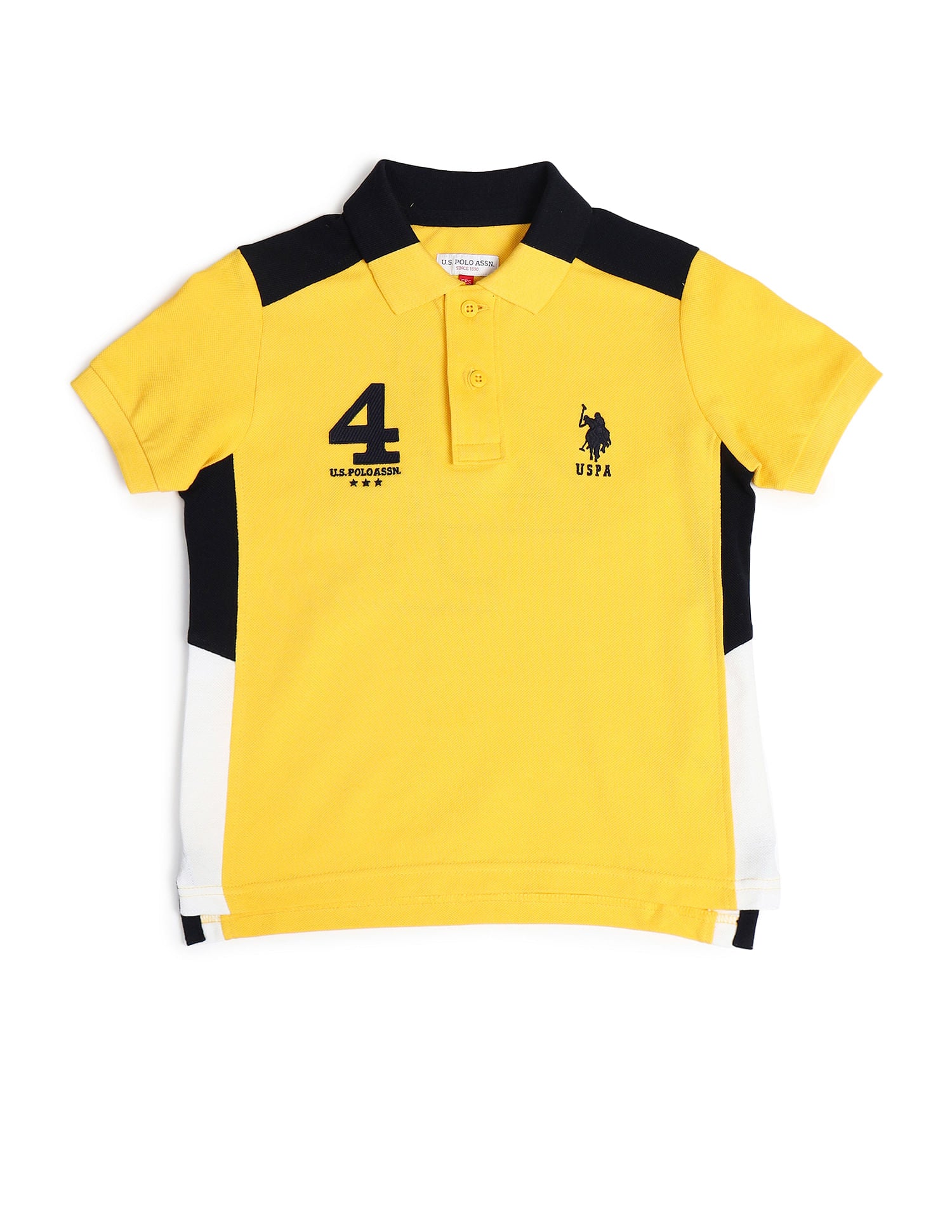 Boys Cotton Printed Polo Shirt Yellow - U.S. Polo Assn. India | Large