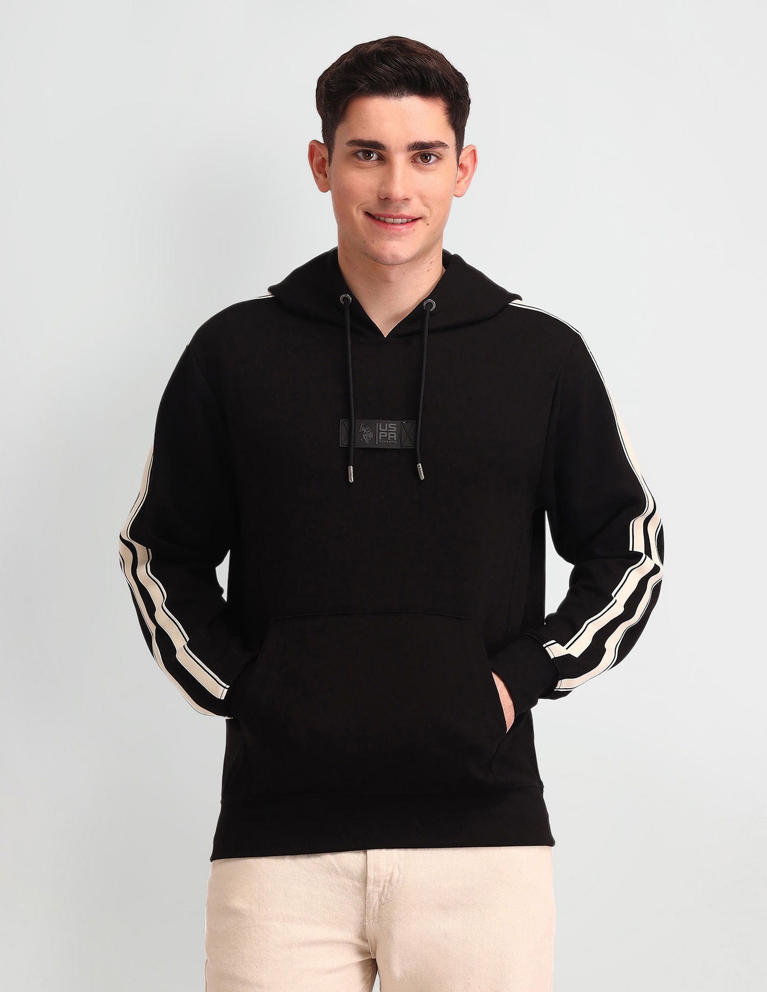 Regular Fit Logo Sweatshirt Black - U.S. Polo Assn. India | Large