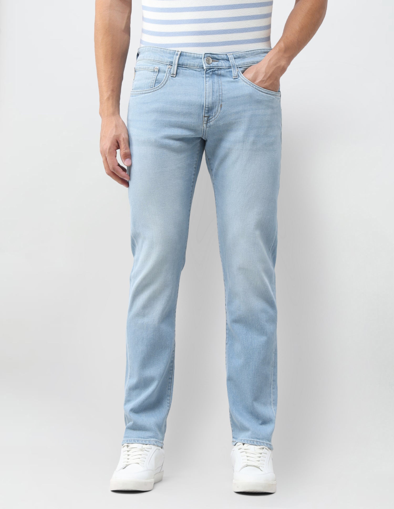 Brandon Slim Tapered Fit Blue Jeans Mid Blue - U.S. Polo Assn. India | Large