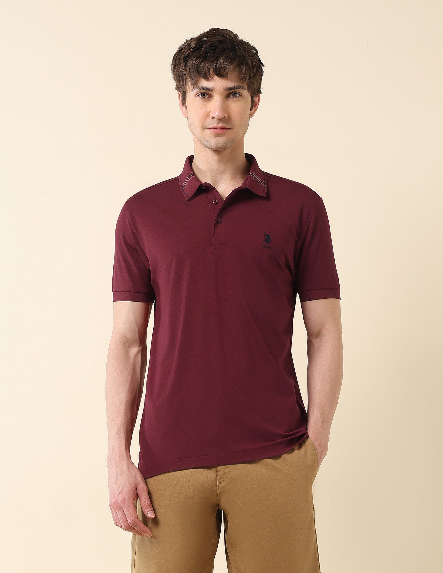 Solid Gentlemans Club Polo Shirt Maroon - U.S. Polo Assn. India | Large