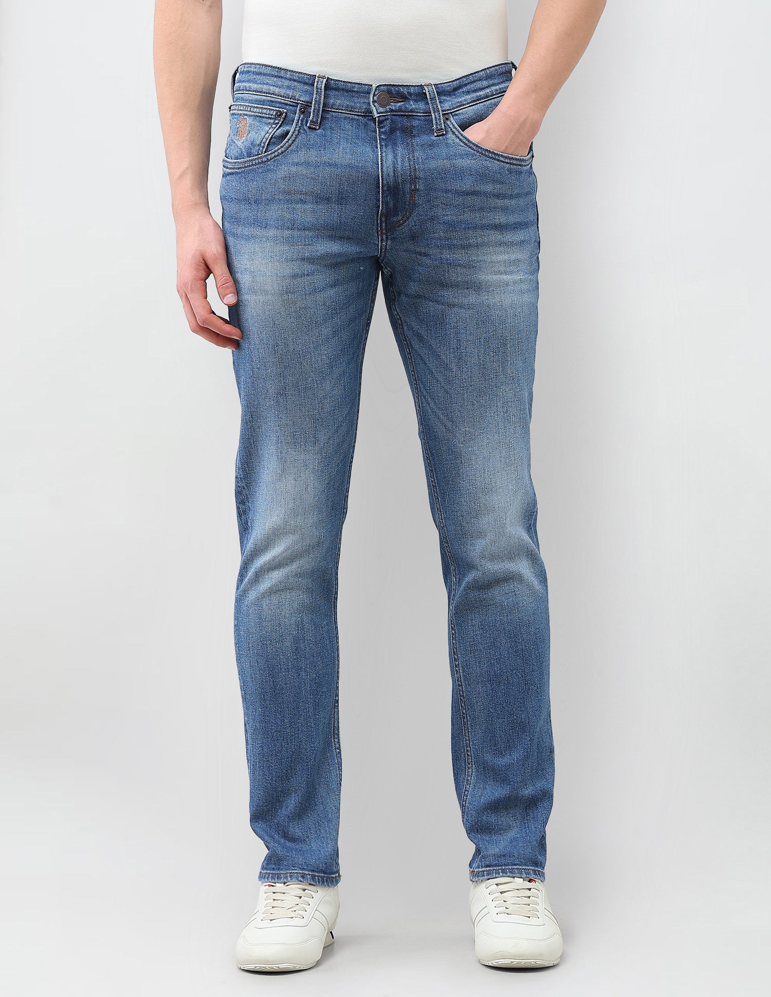 Brandon Slim Tapered Fit Blue Jeans Dark Blue - U.S. Polo Assn. India | Large