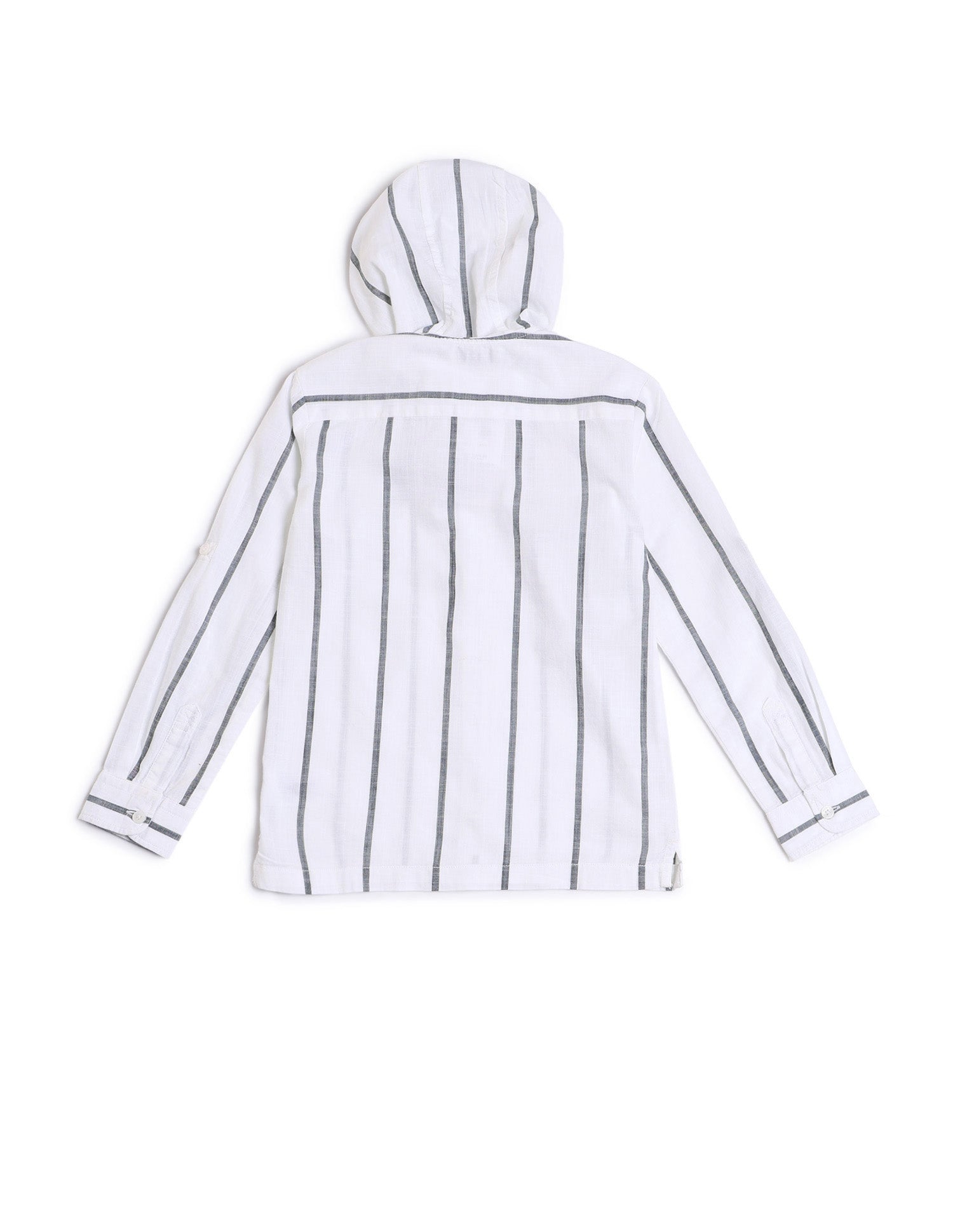 Boys Vertical Striped Boxy Fit Shirt White - U.S. POLO ASSN. | Large