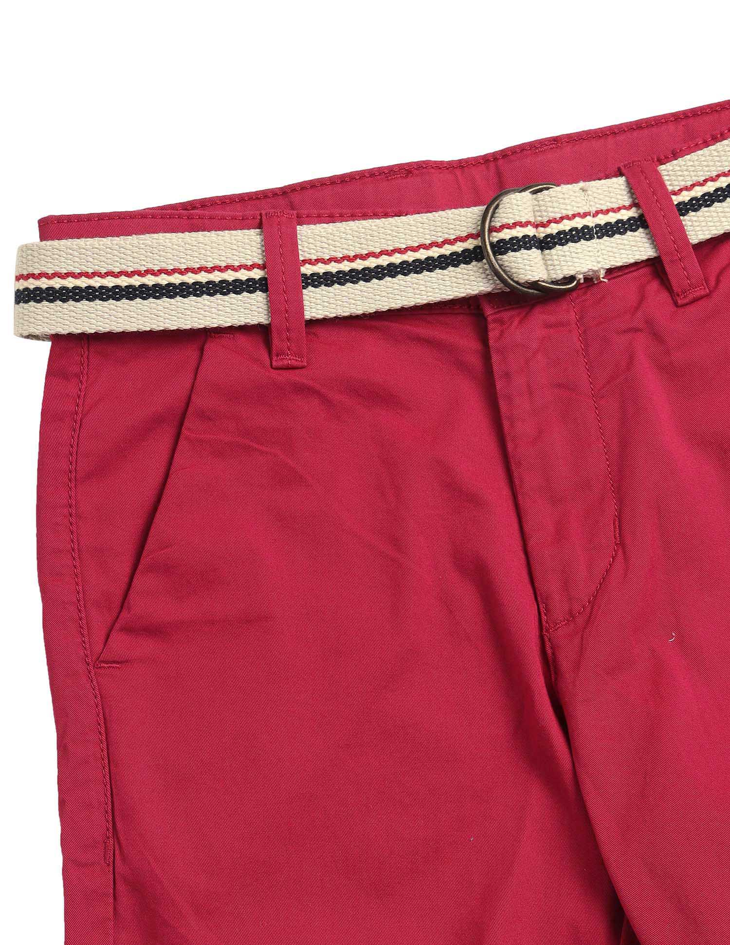 Solid Relaxed Fit Shorts Red - U.S. Polo Assn. India | Large