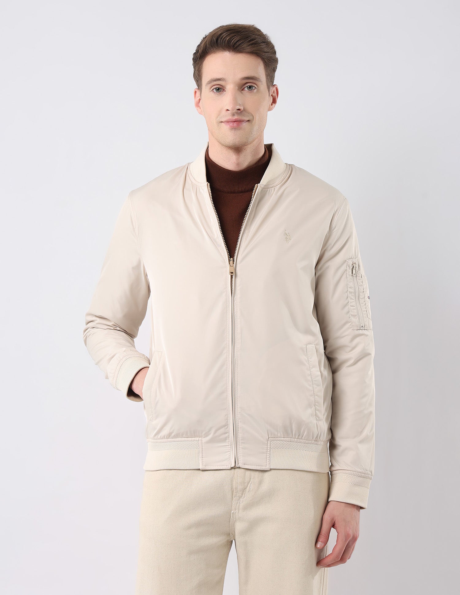 Solid Reversible Jacket Beige - U.S. Polo Assn. India | Large
