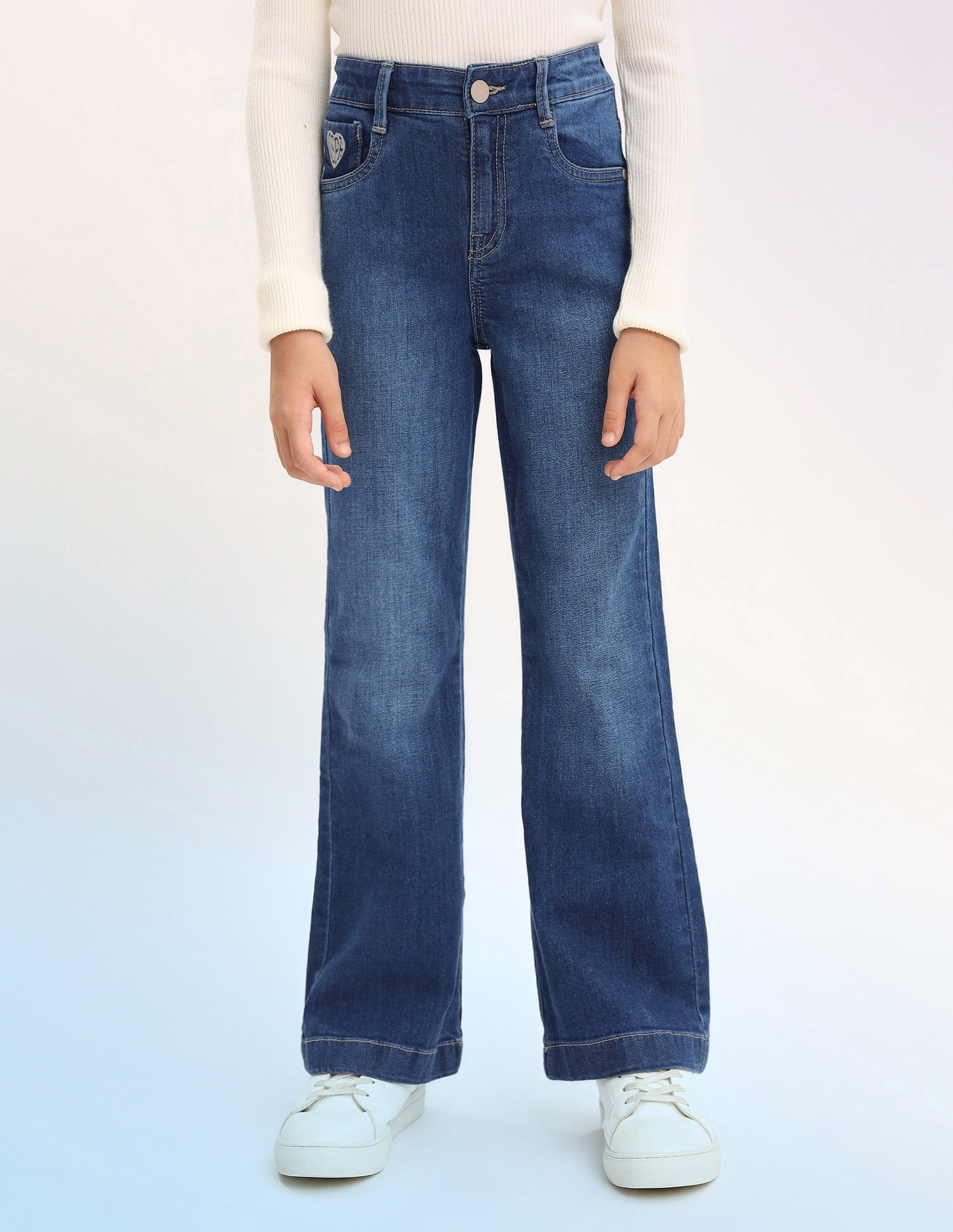 Girls Bootcut Fit Blue Jeans Blue - U.S. POLO ASSN. | Large