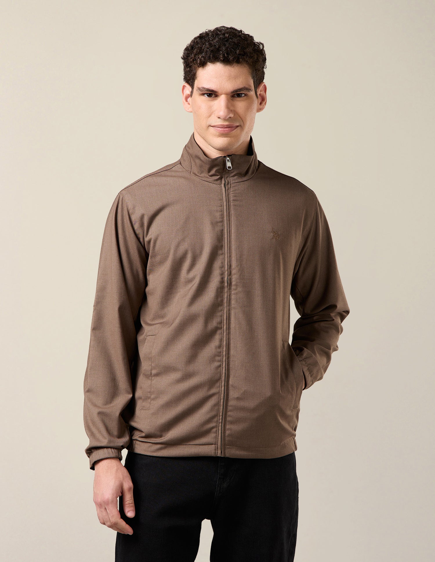 Solid Regular Fit Reversible Jacket Brown - U.S. Polo Assn. India | Large