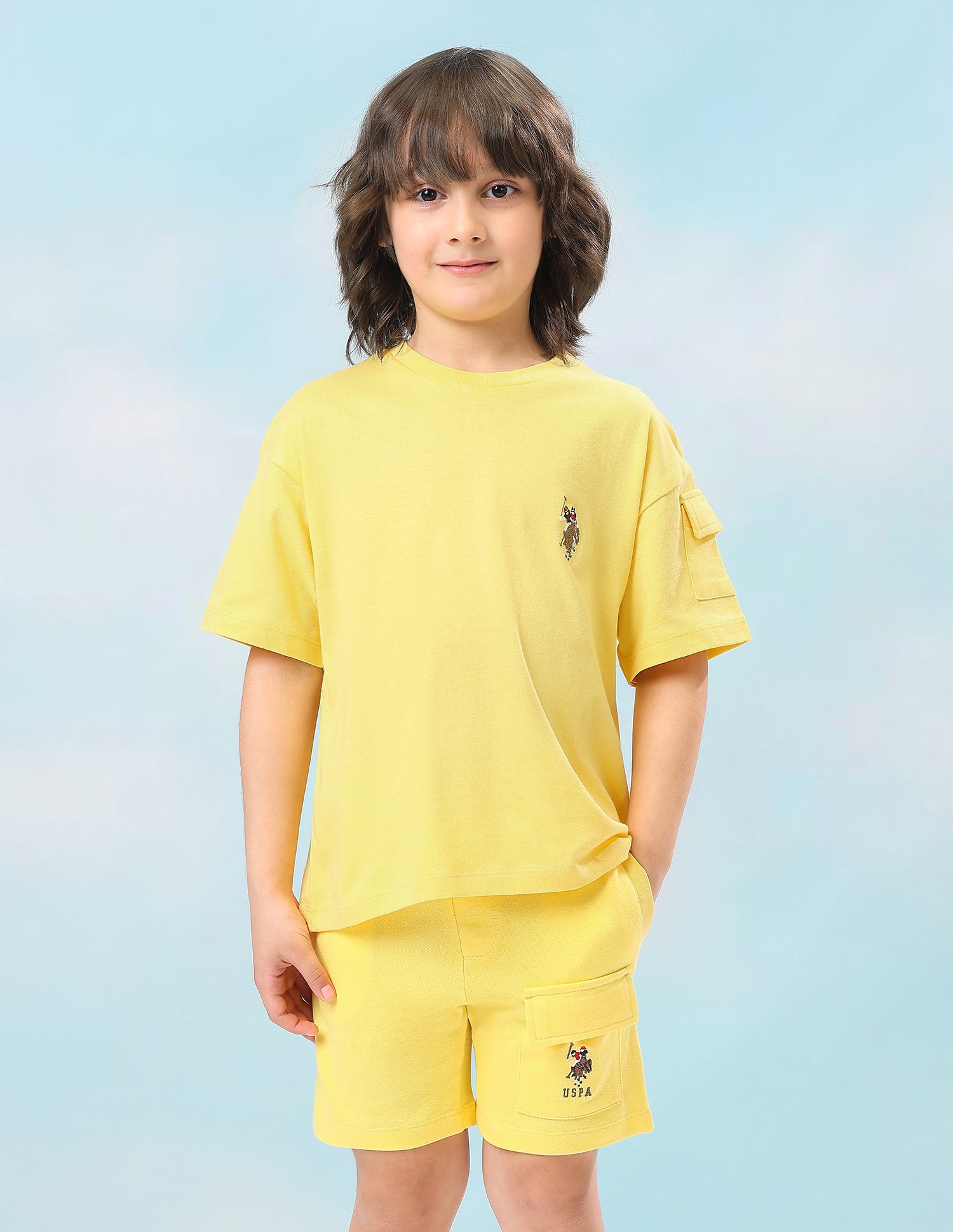 Solid Oversized Fit T-Shirt Yellow - U.S. Polo Assn. India | Large