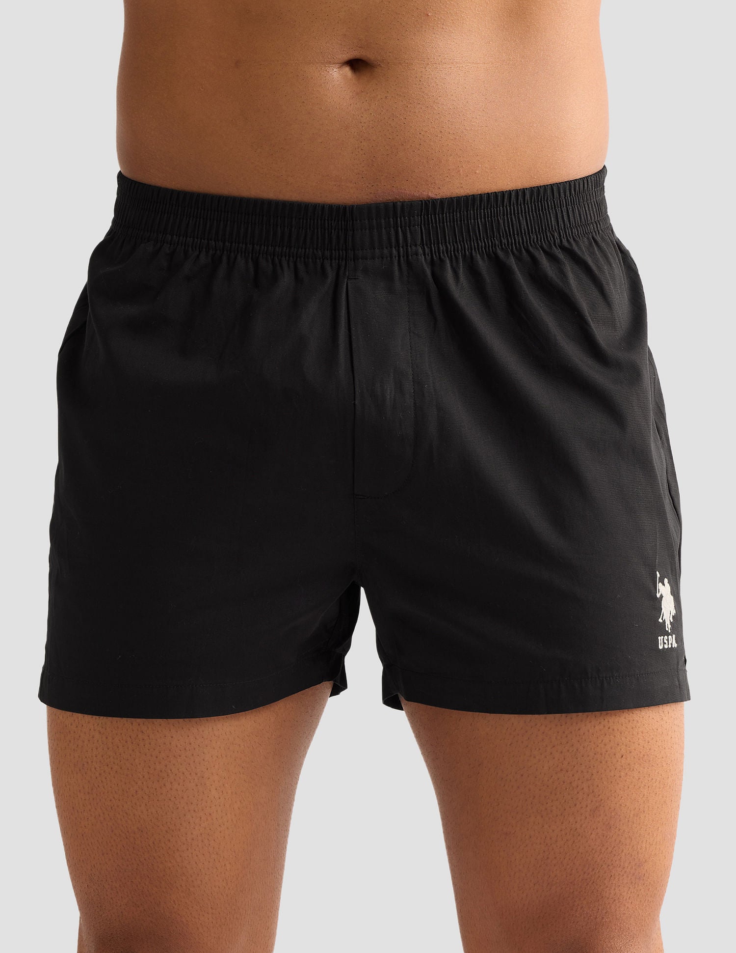 Pure Cotton OEX04 Boxer Shorts - Pack Of 1 Black - U.S. POLO ASSN. | Large