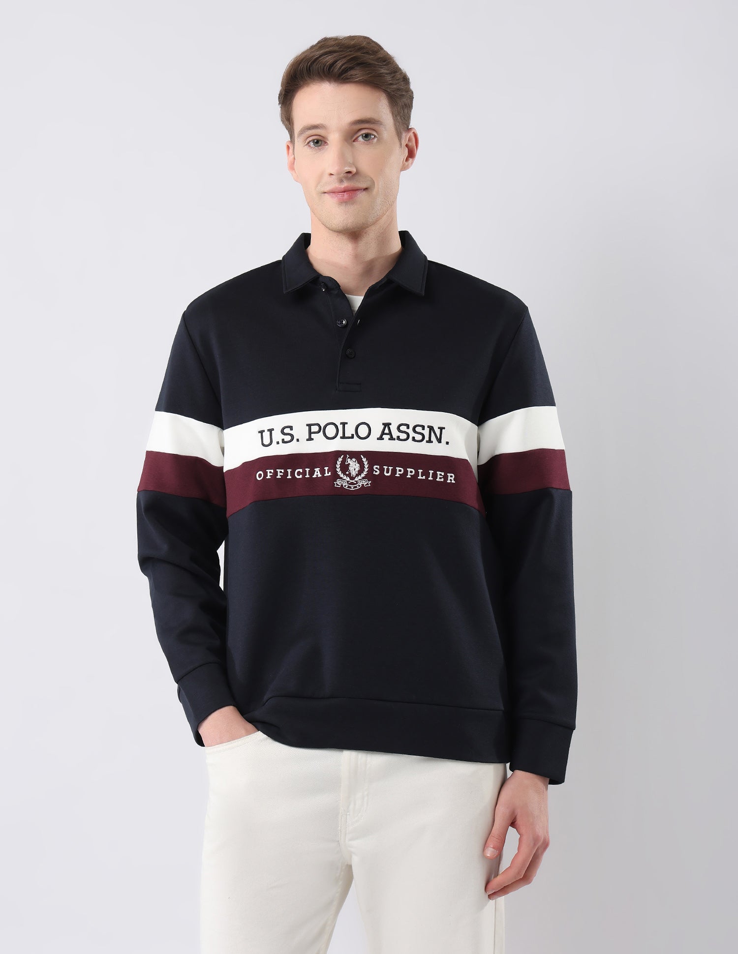 Brand Embroidered Regular Fit Sweatshirt Navy - U.S. POLO ASSN. | Large