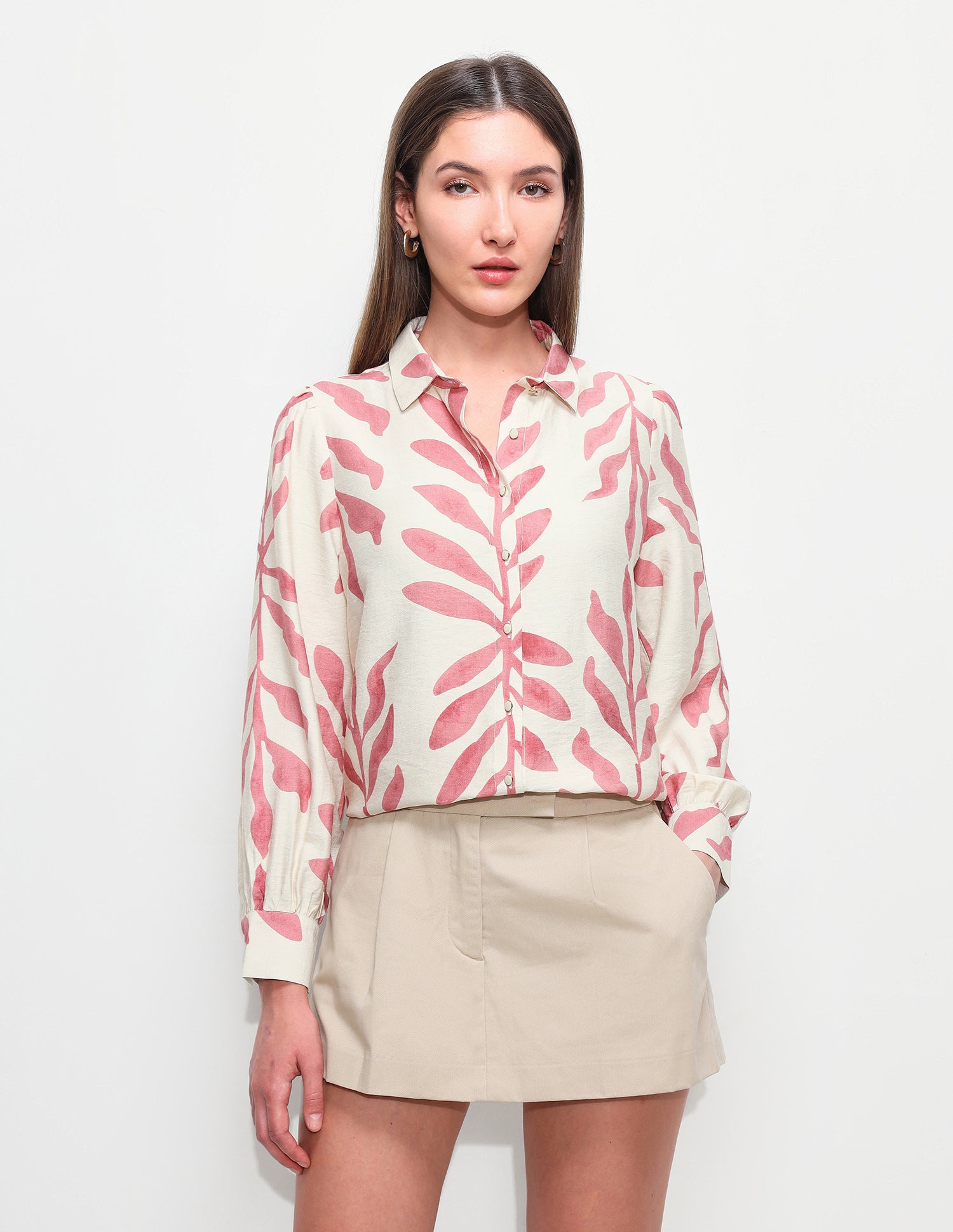 All Over Printed Relaxed Fit Shirt Off White - U.S. Polo Assn. India | Large