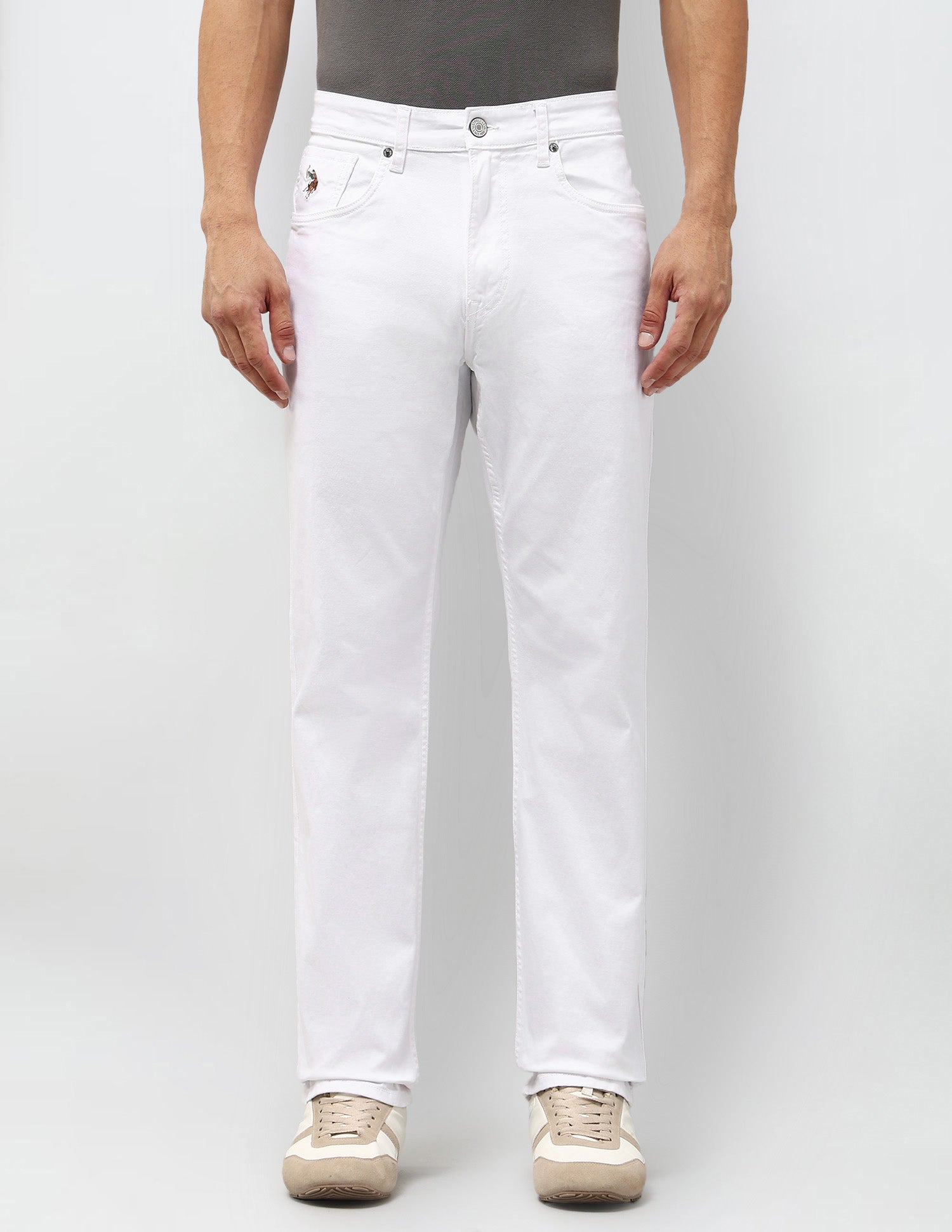 Harold Slim Straight Fit White Jeans White - U.S. POLO ASSN. | Large