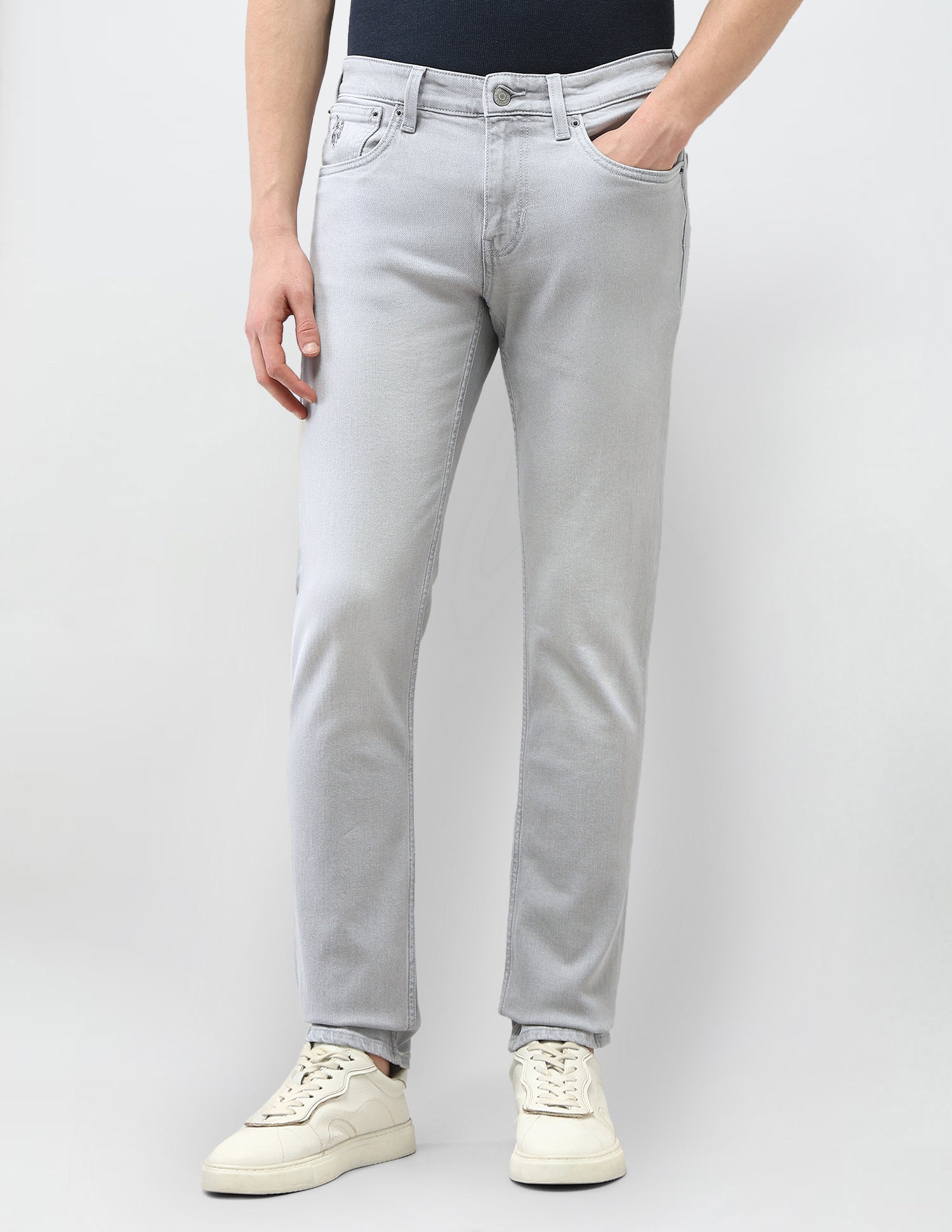 Brandon Slim Tapered Fit Light Washed Jeans Washed Grey - U.S. Polo Assn. India | Large