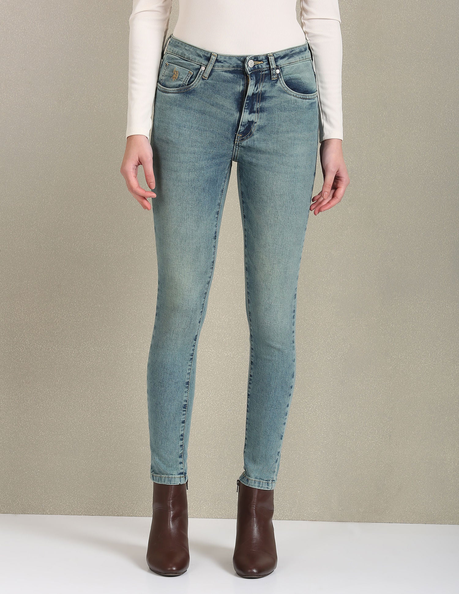 Super Skinny High Rise Jeans Blue - U.S. Polo Assn. India | Large