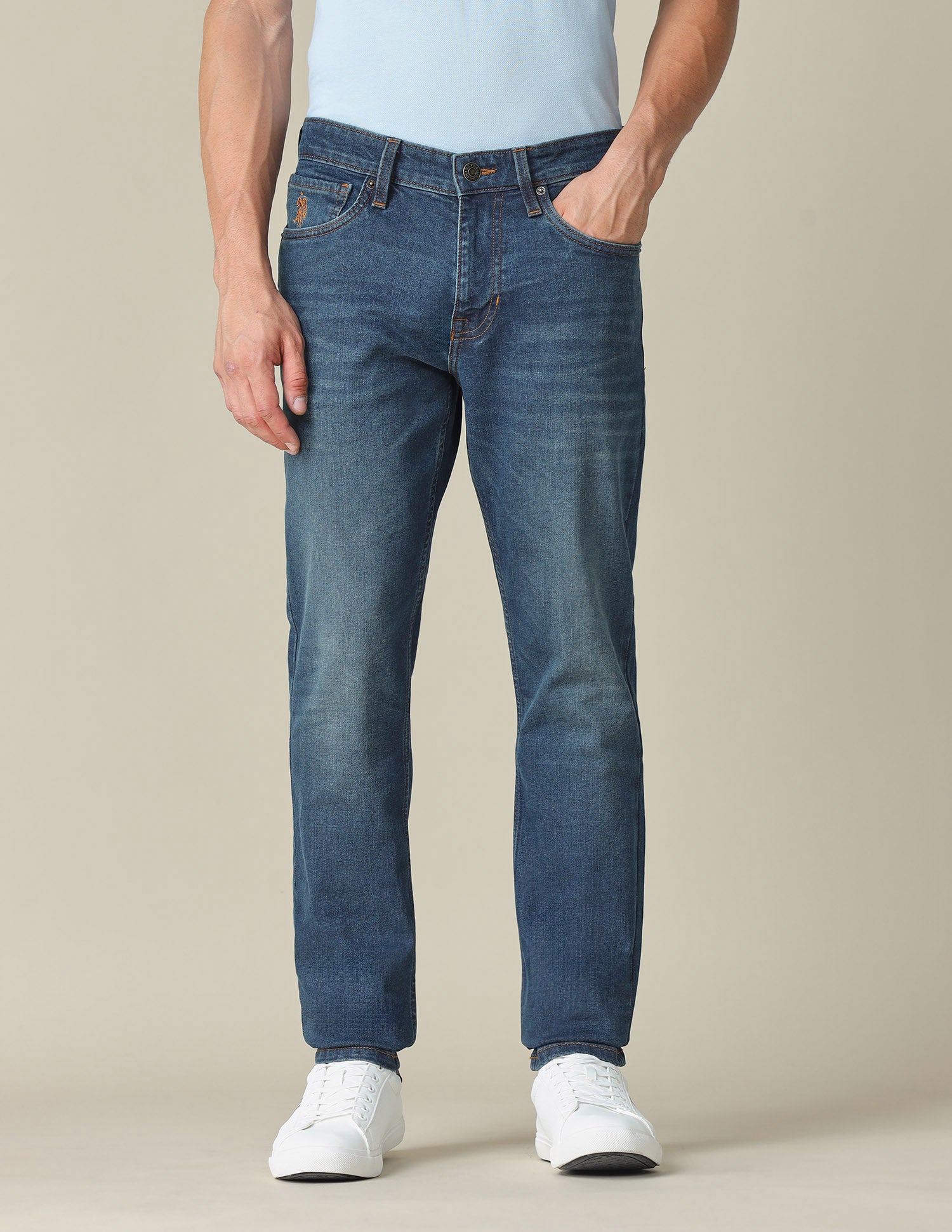 Brandon Slim Tapered Fit Blue Jeans Indigo - U.S. POLO ASSN. | Large