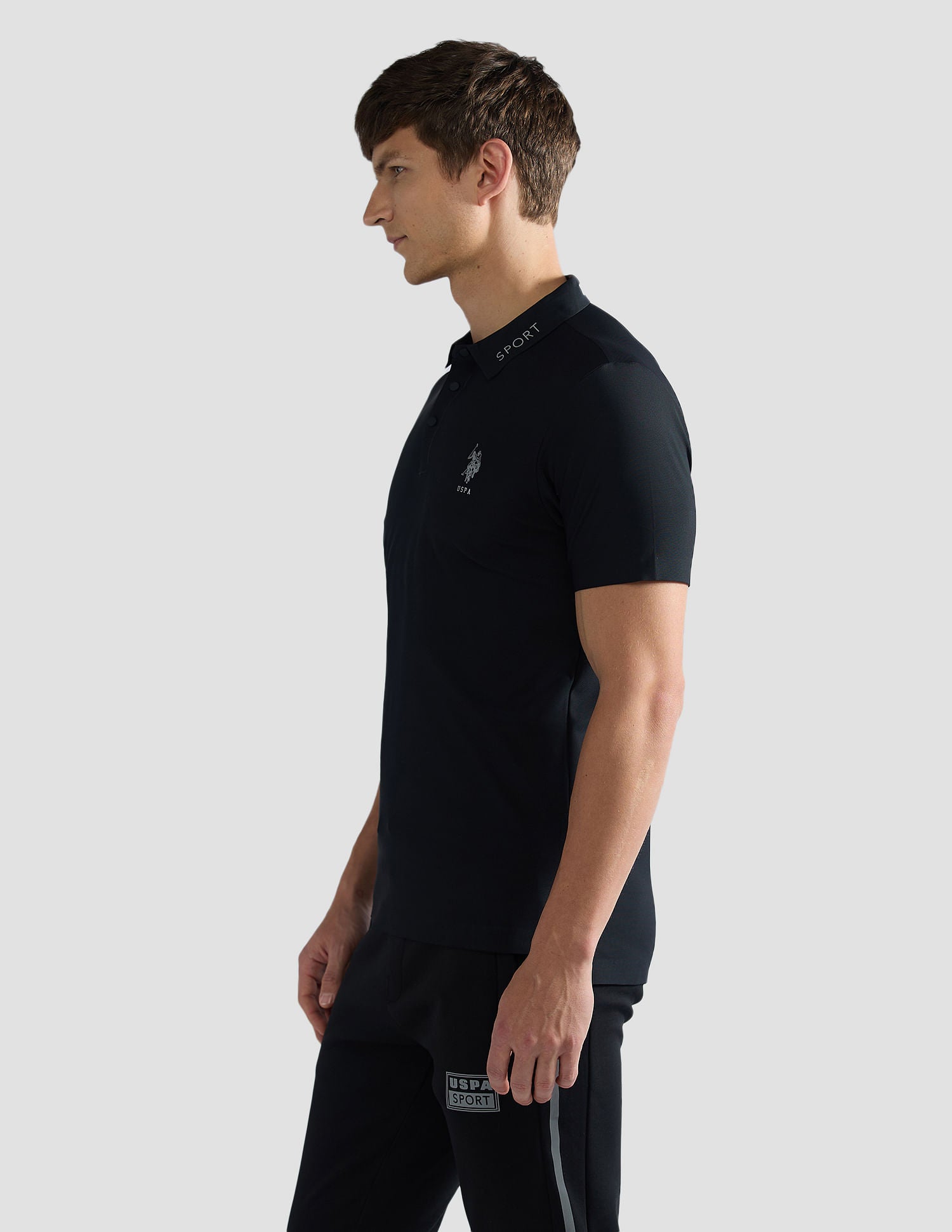 Solid Slim Fit Polo Shirt Black - U.S. Polo Assn. India | Large