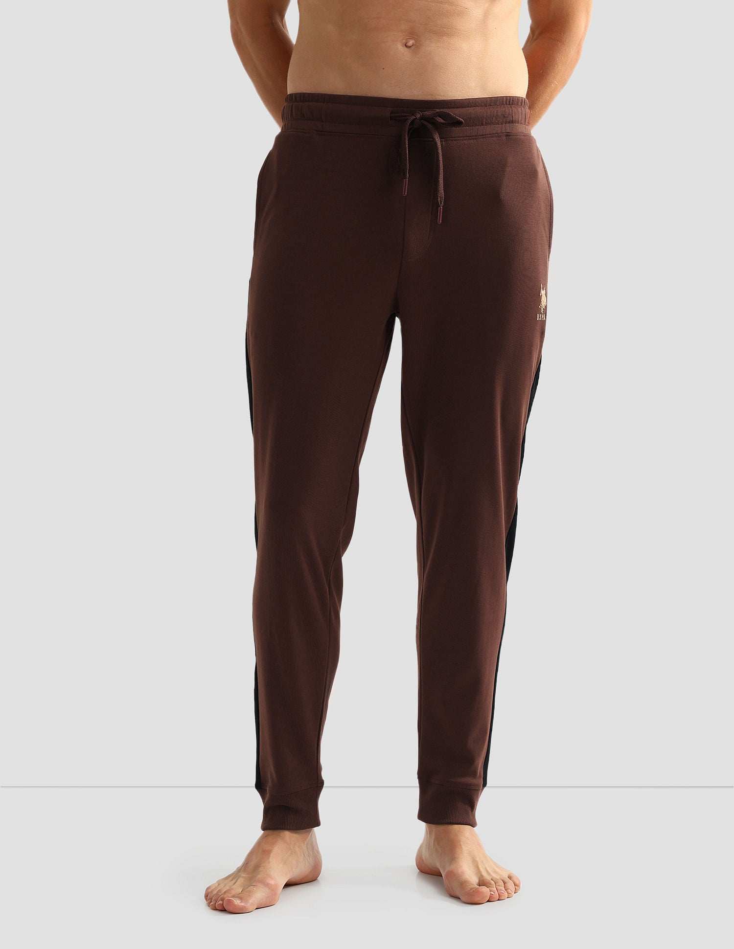 Solid OJ004 Lounge Joggers - Pack Of 1 Chocolate Fondant - U.S. POLO ASSN. | Large