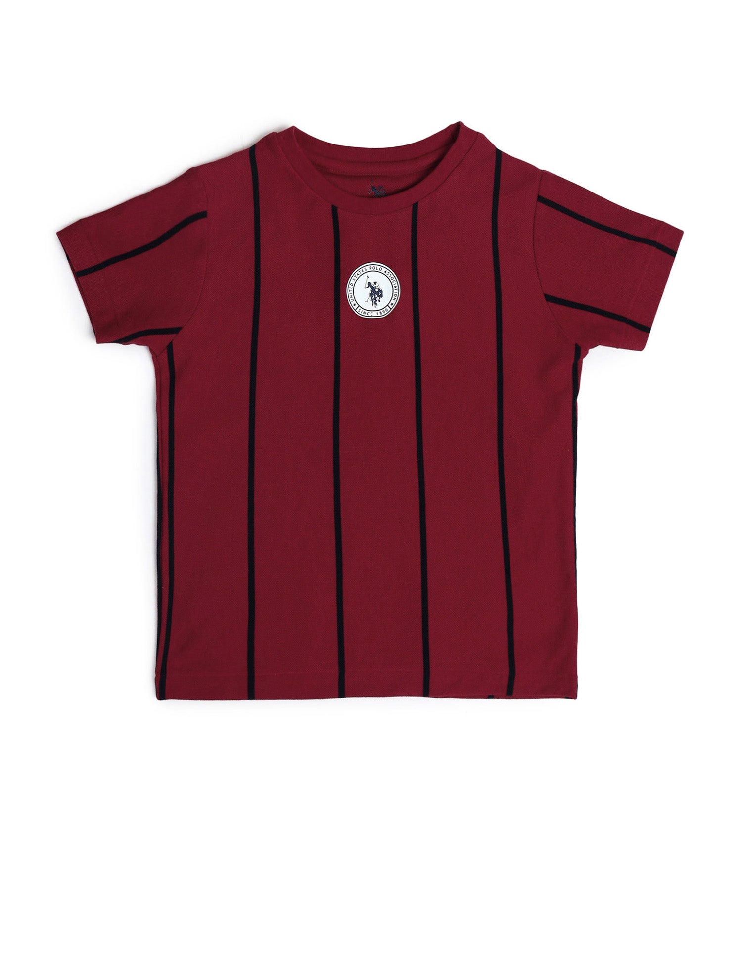 Boys Crew Neck Vertical Striped T-Shirt Multi - U.S. Polo Assn. India | Large